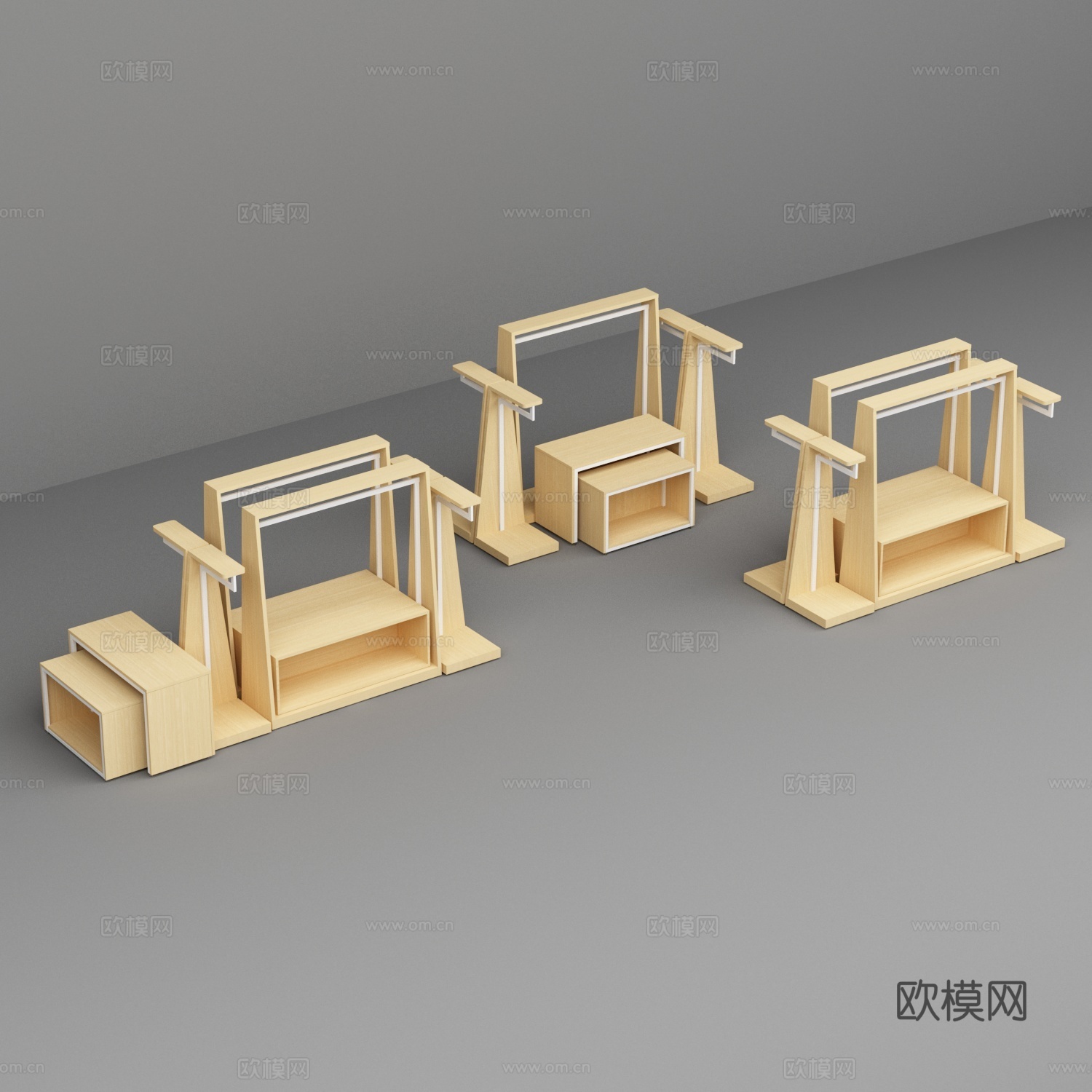 母婴店服装童装中岛货架3d模型