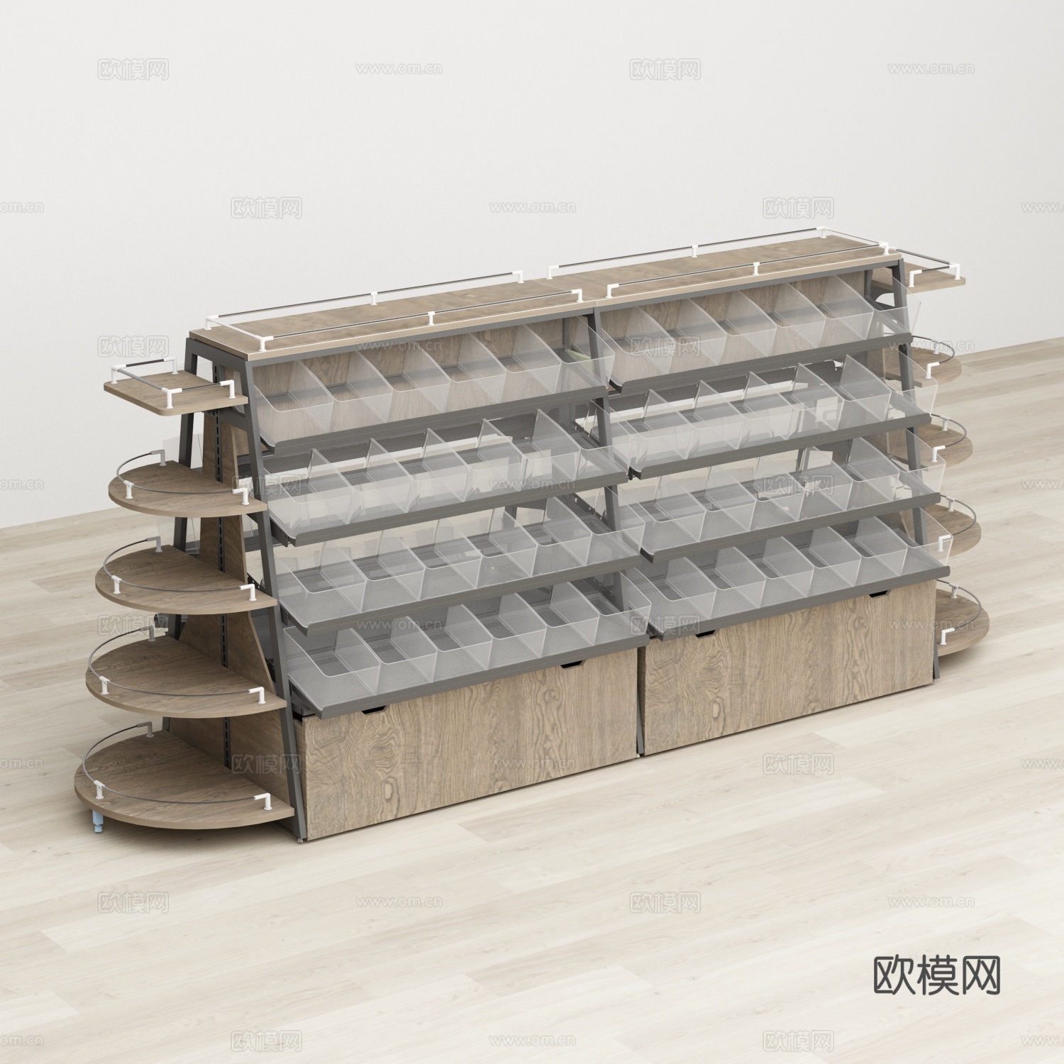 梯形零食店货架3d模型