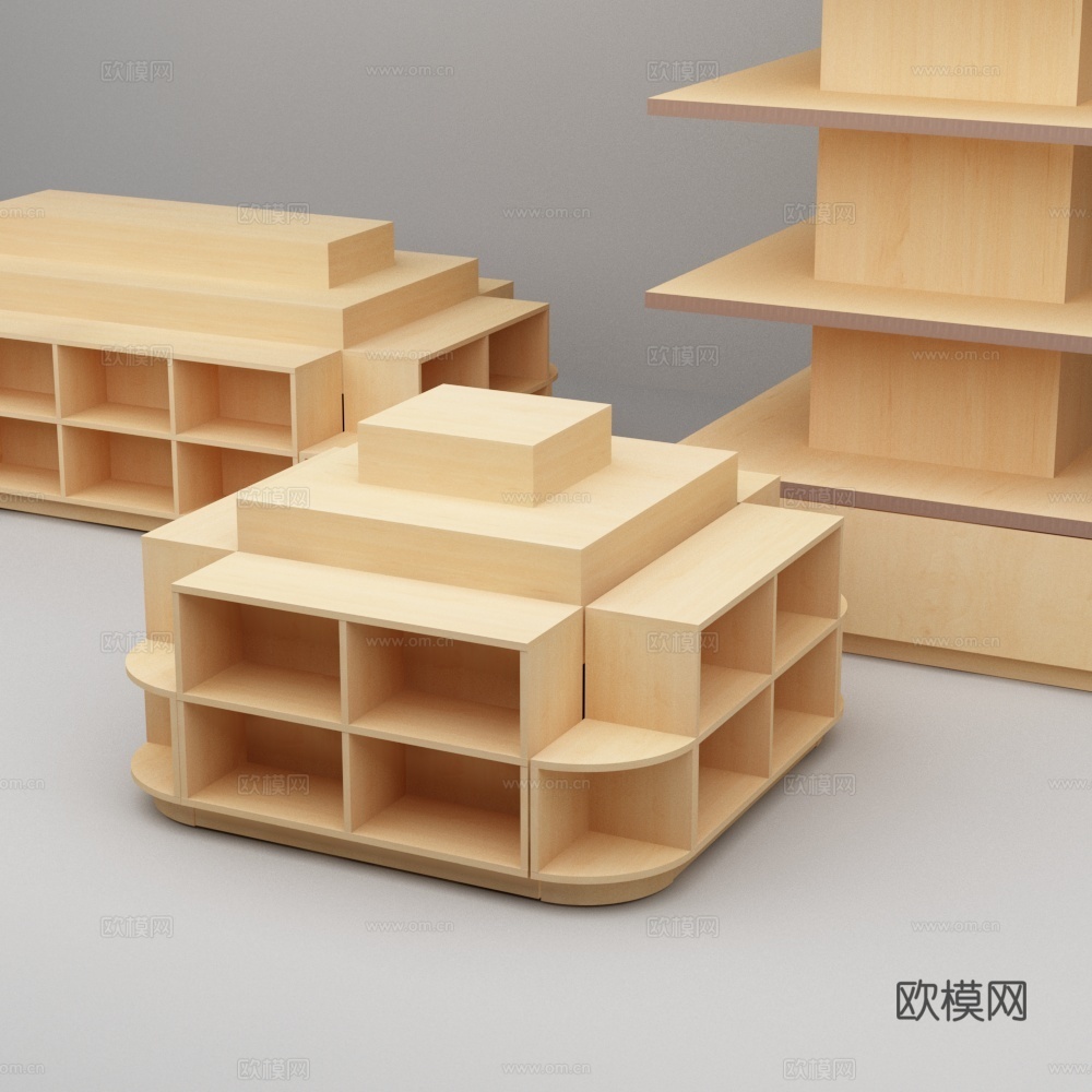 超市包住多层流水台展示台3d模型