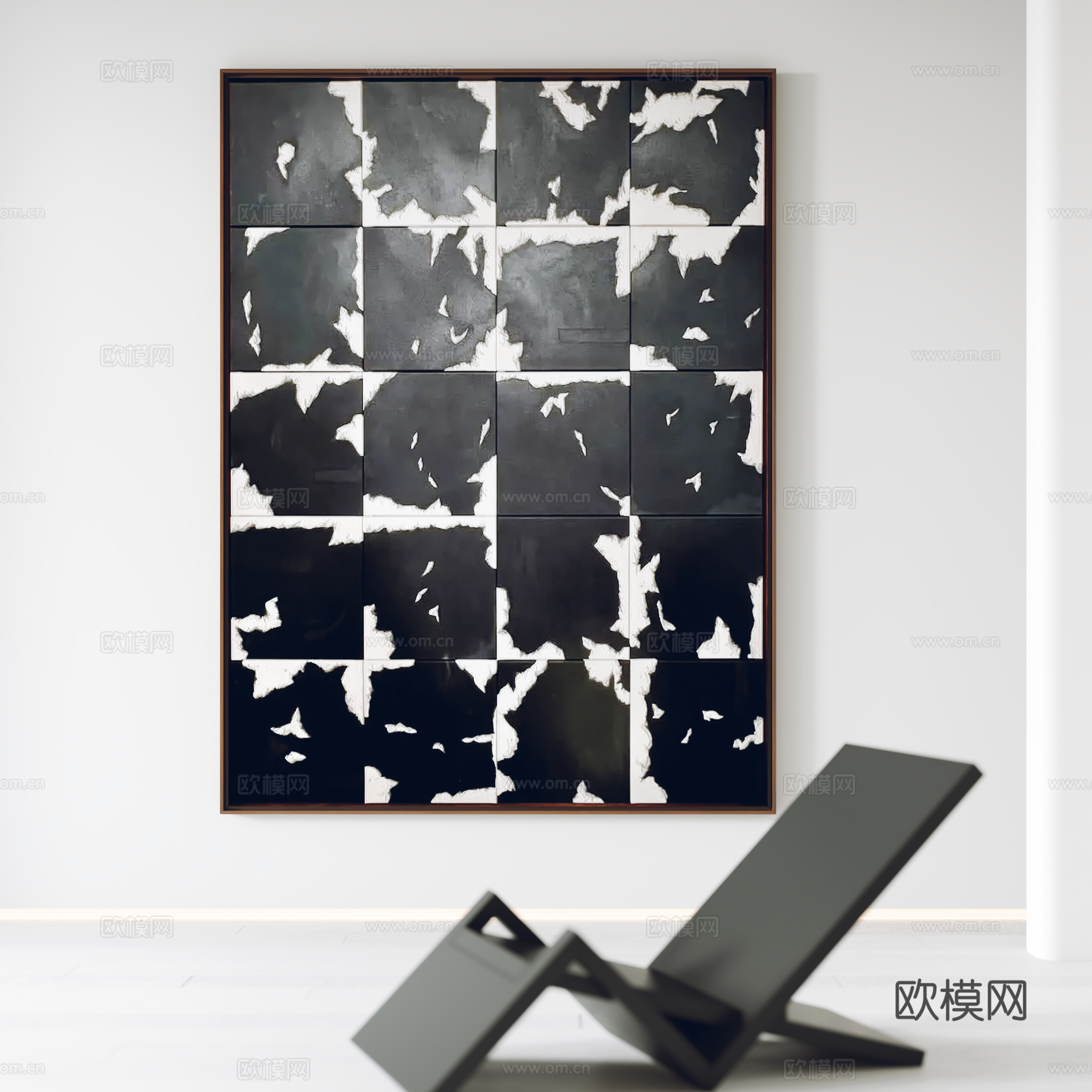现代挂画 装饰画 休闲椅3d模型