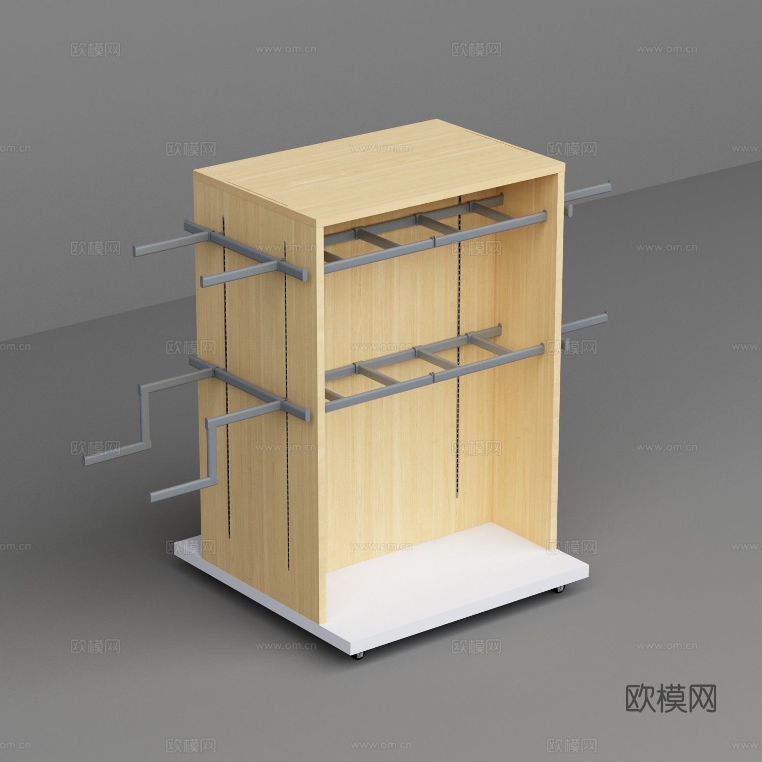 母婴店木质服装中岛架3d模型