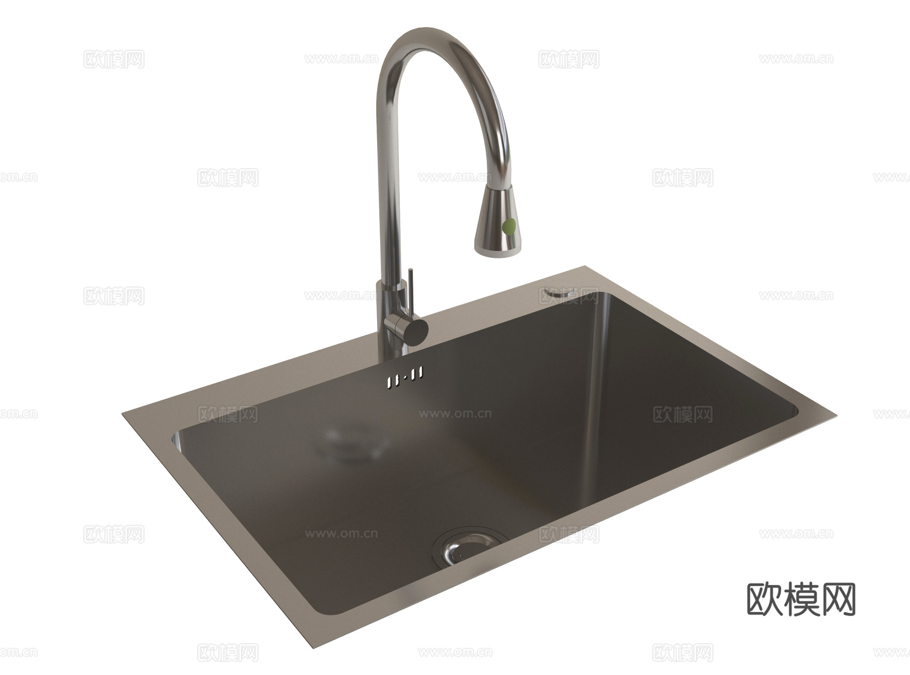 现代水槽 不锈钢水槽 水龙头 洗菜盆su模型