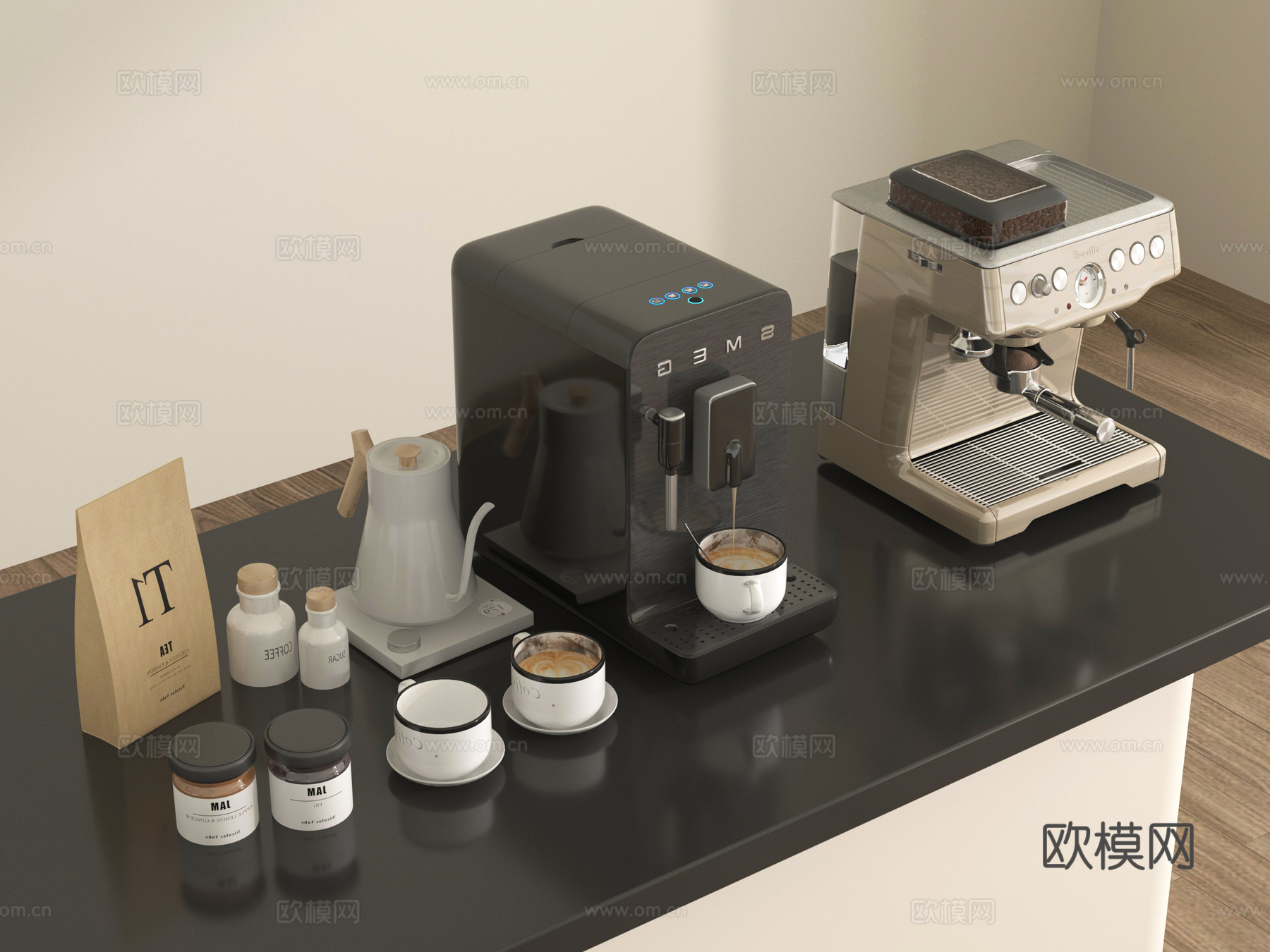 咖啡机 咖啡杯3d模型
