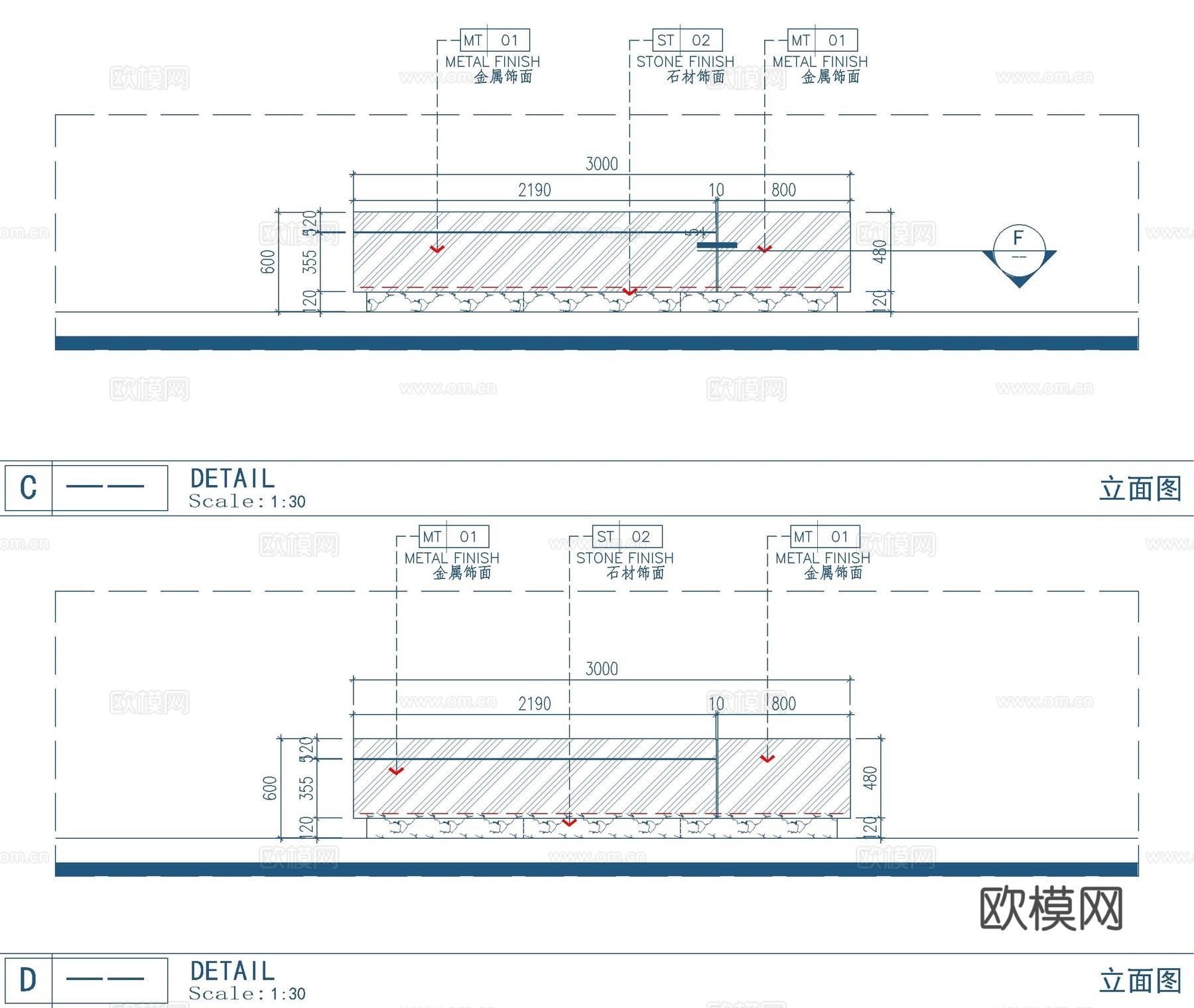 金属矩形沙盘cad施工图