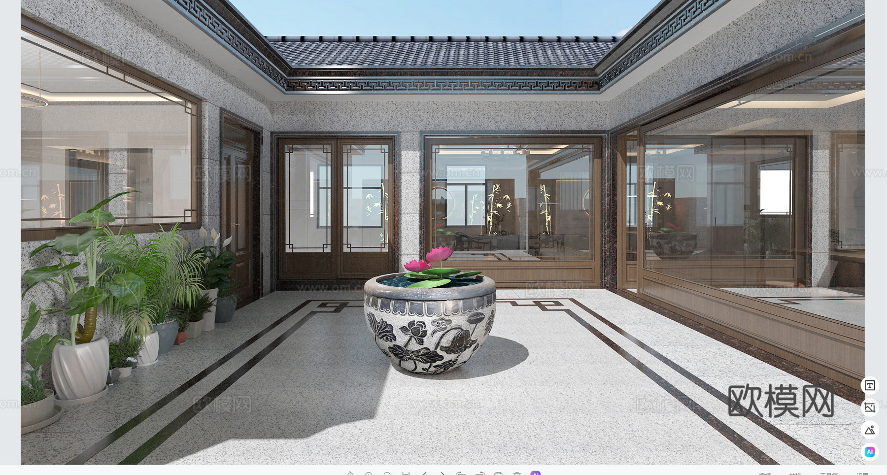 顶楼院子3d模型