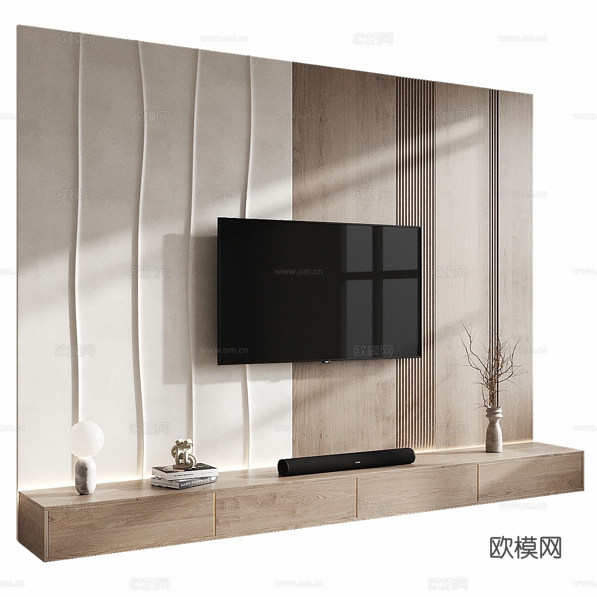 电视墙 0593d模型