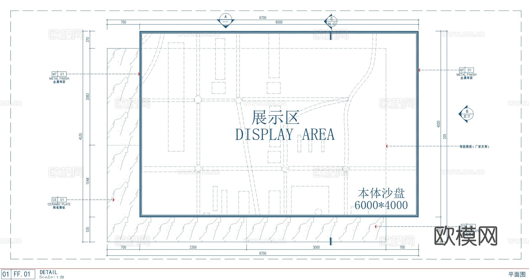 石材玻璃沙盘cad施工图