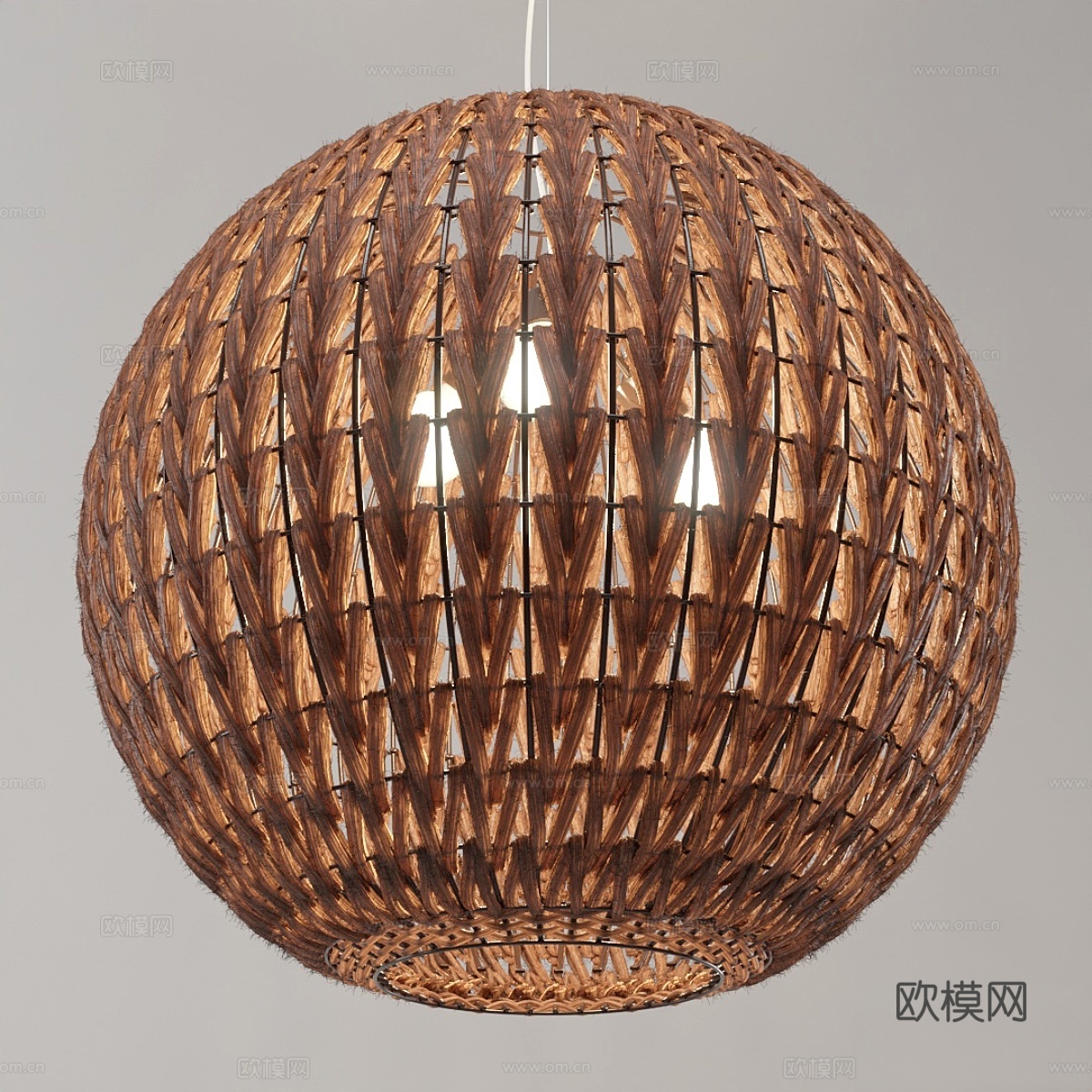 球形藤编吊灯（Odeon Light Keni）3d模型
