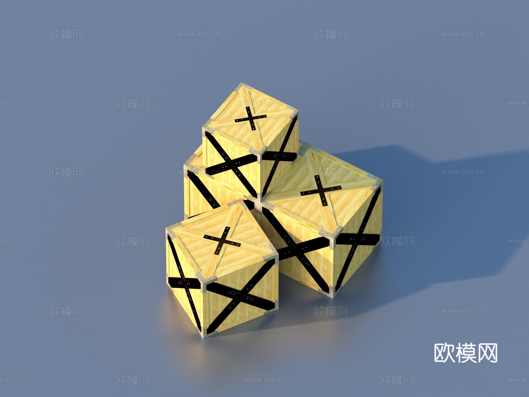 木箱 箱子 包装箱 物流箱 快递箱3d模型