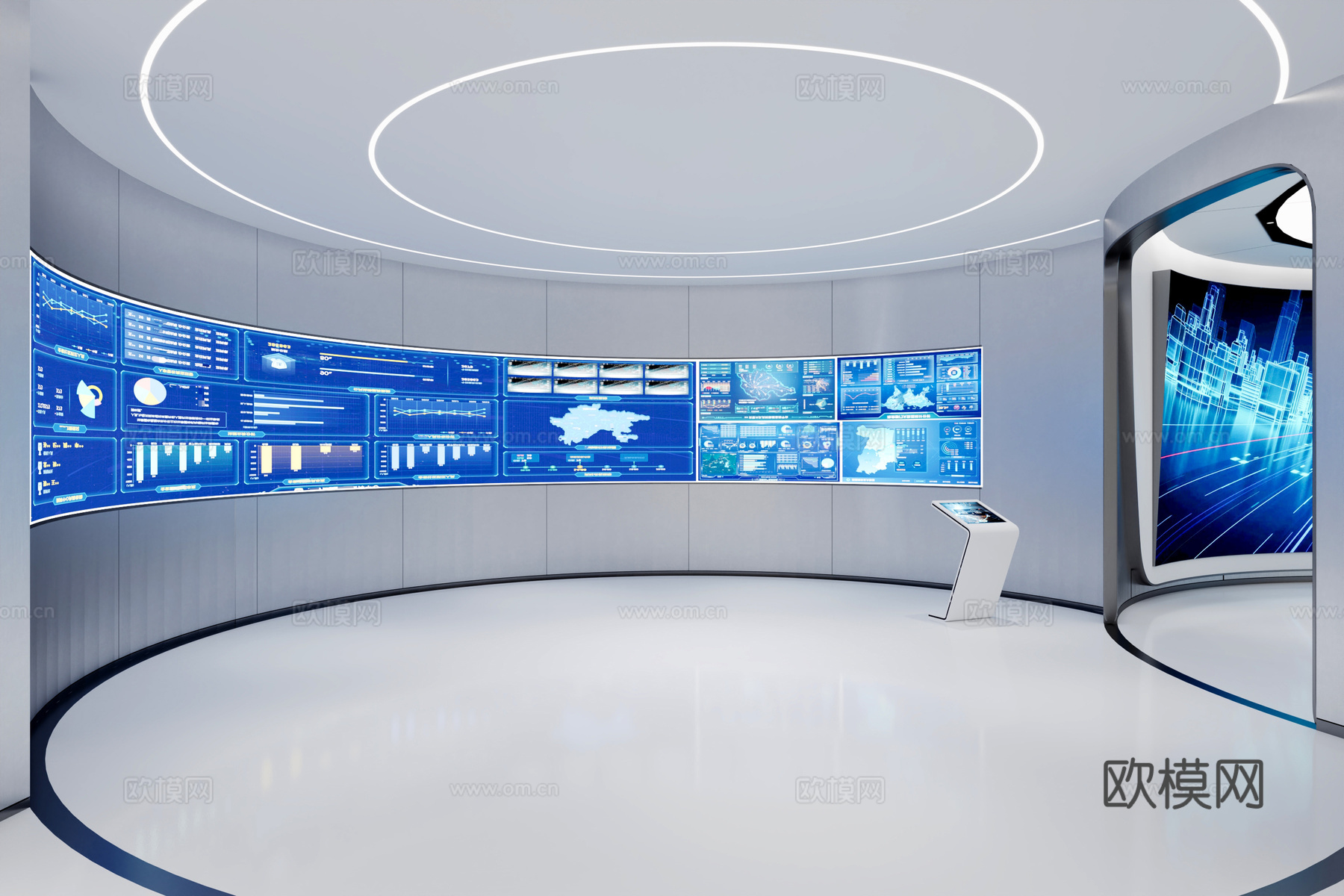 展厅 服装 圆弧 异形 大厅3d模型