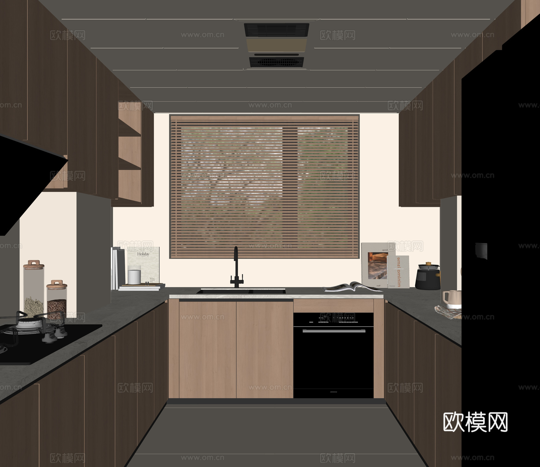现代家居厨房su模型