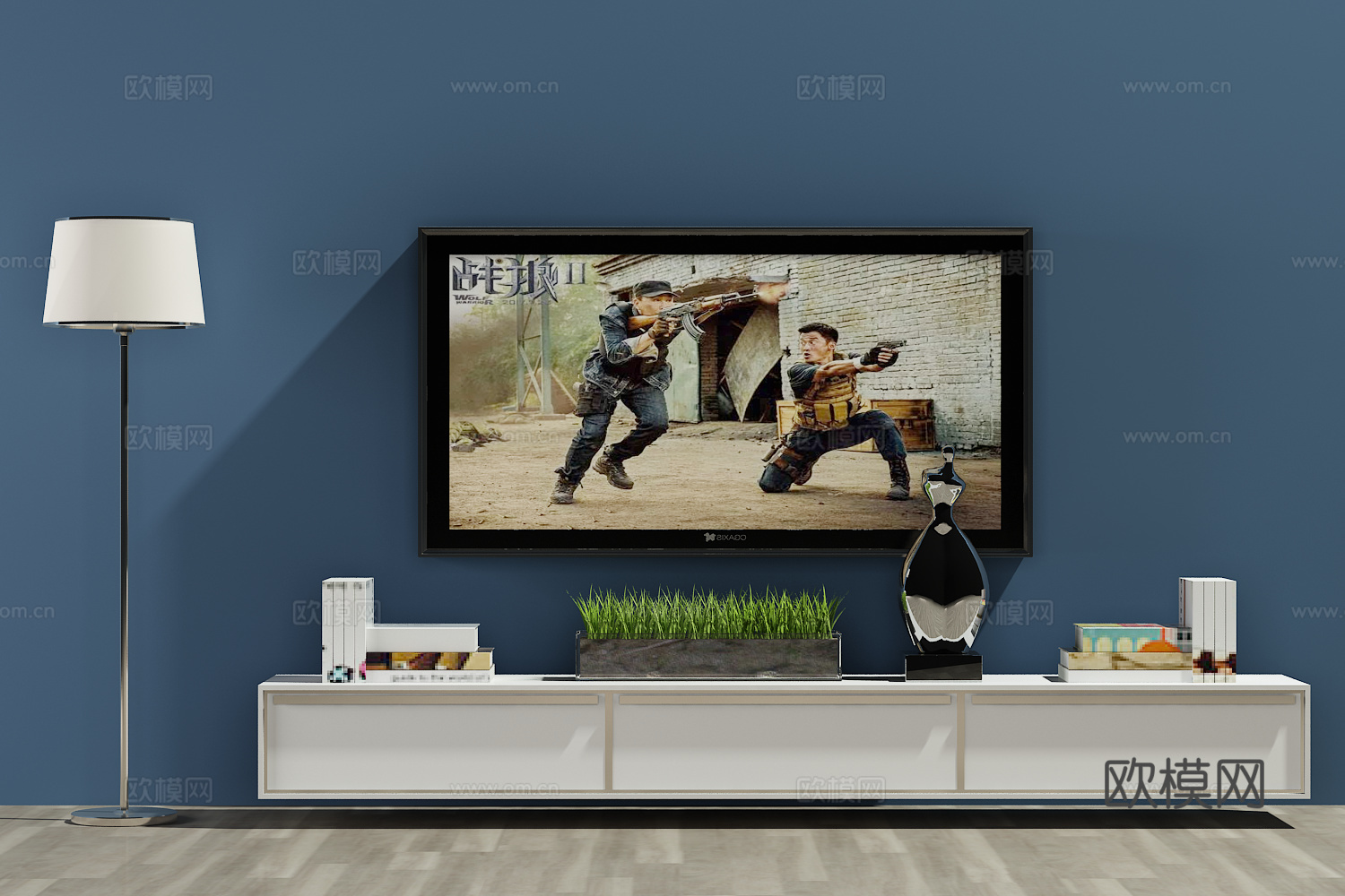 现代电视柜 电视机3d模型