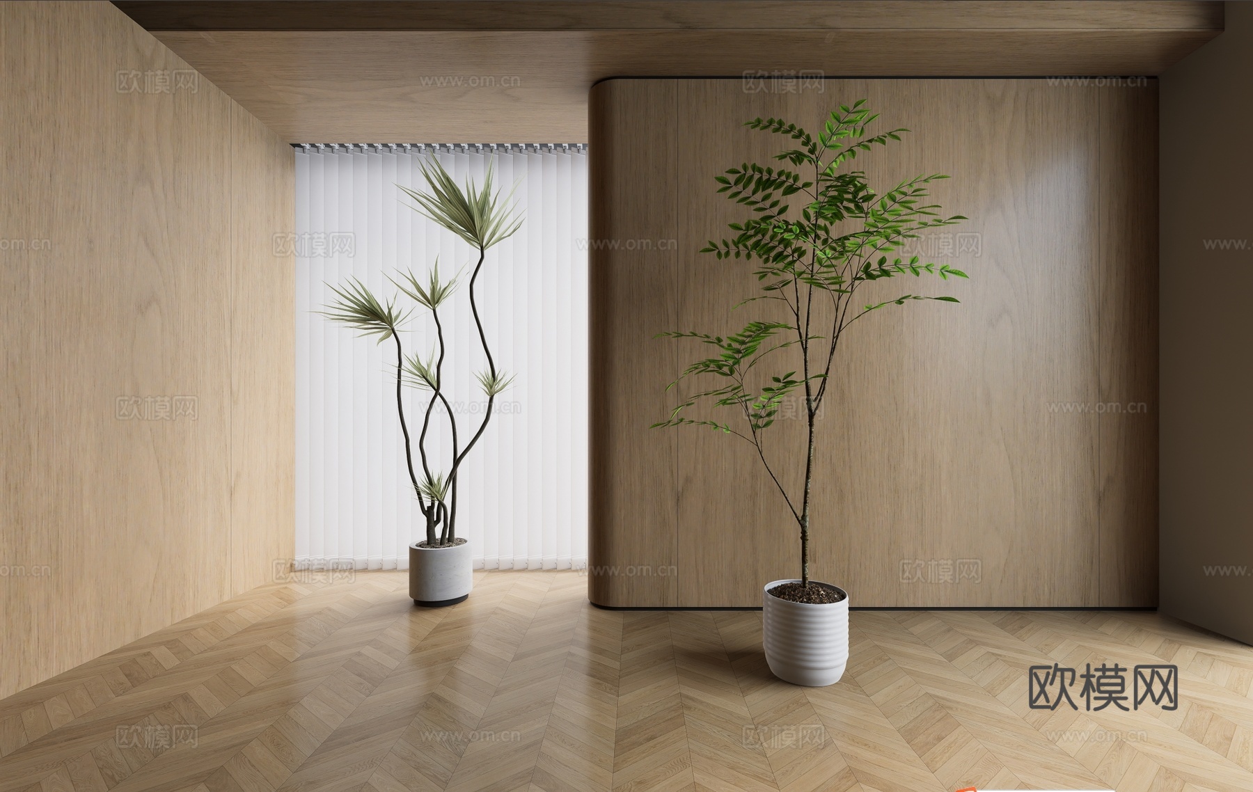 现代植物盆栽su模型