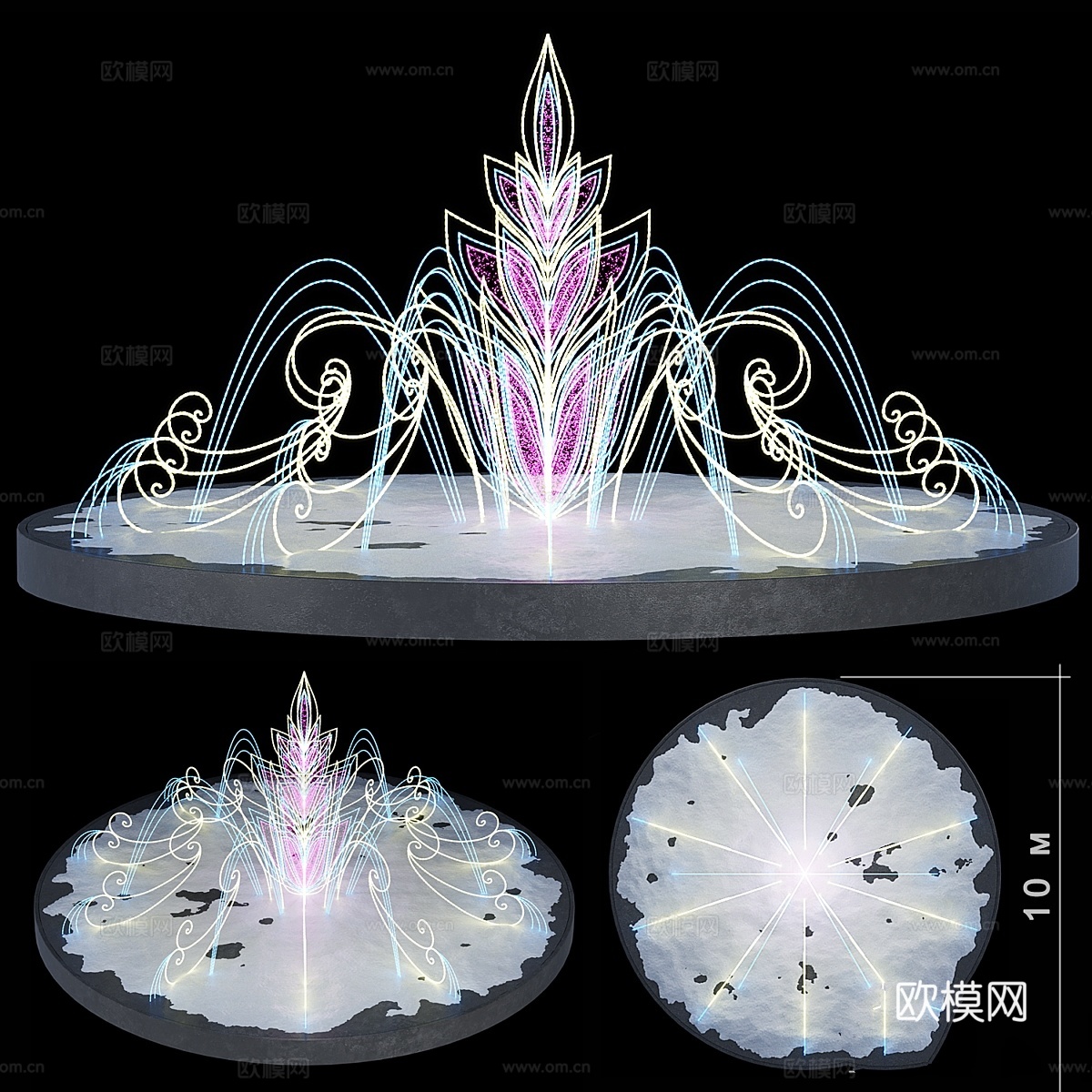 城市LED喷泉3d模型