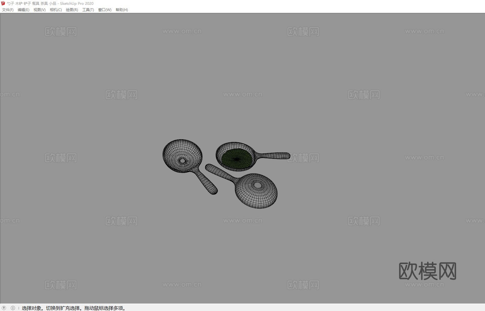 勺子 木铲 铲子 餐具 茶具 小品su模型