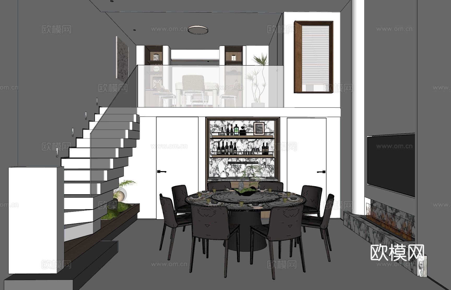 loft公寓酒店式公寓su模型