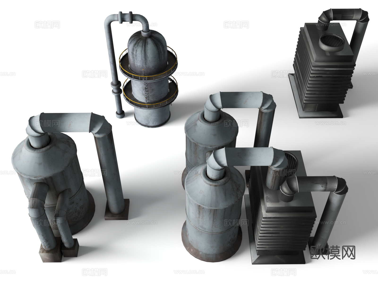 过滤器 石油炼化  电信信号接收站 垃圾工厂腐朽组件 工业资3d模型