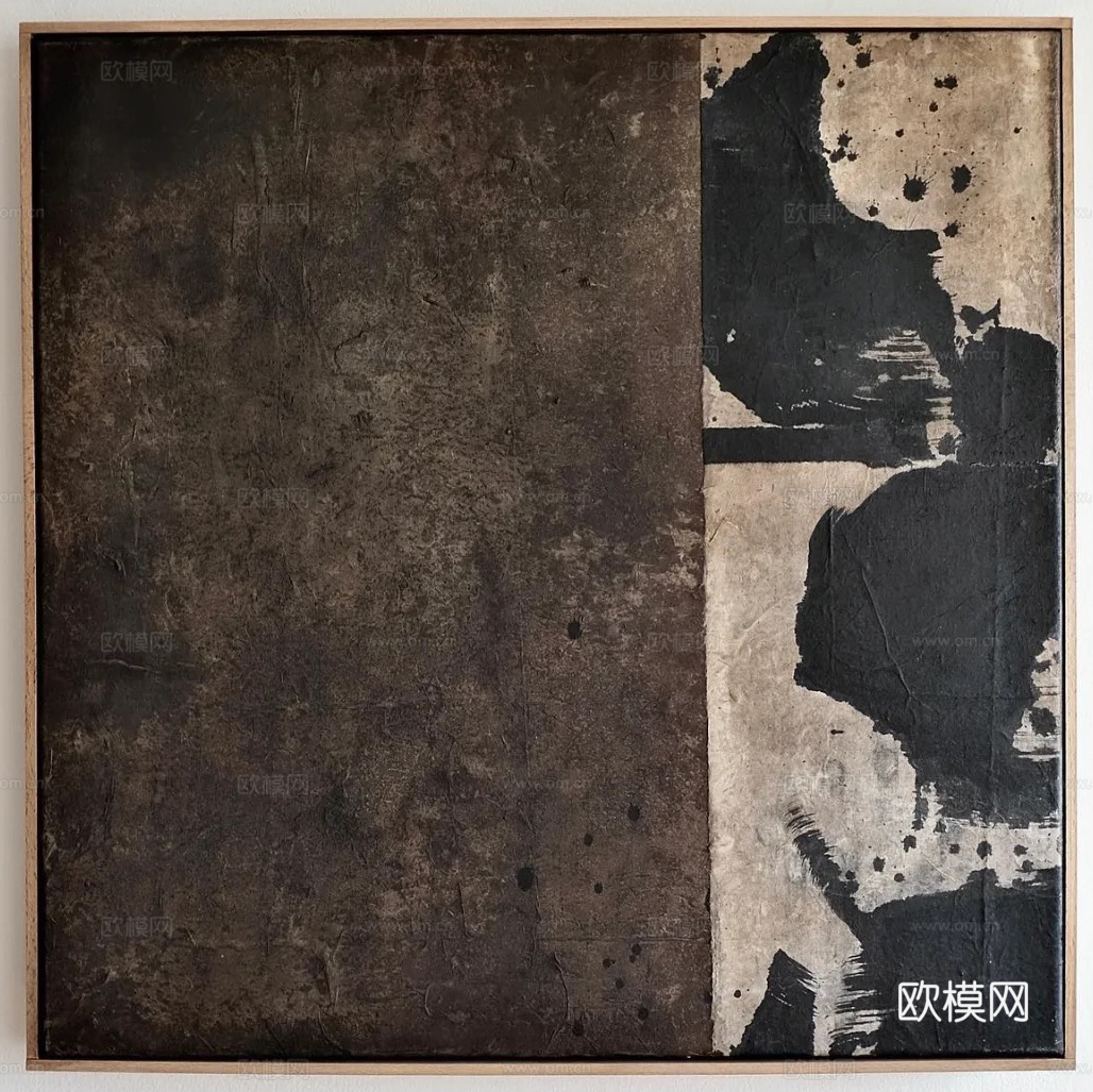 侘寂中古挂画_艺术挂画_肌理画_抽象挂画贴图