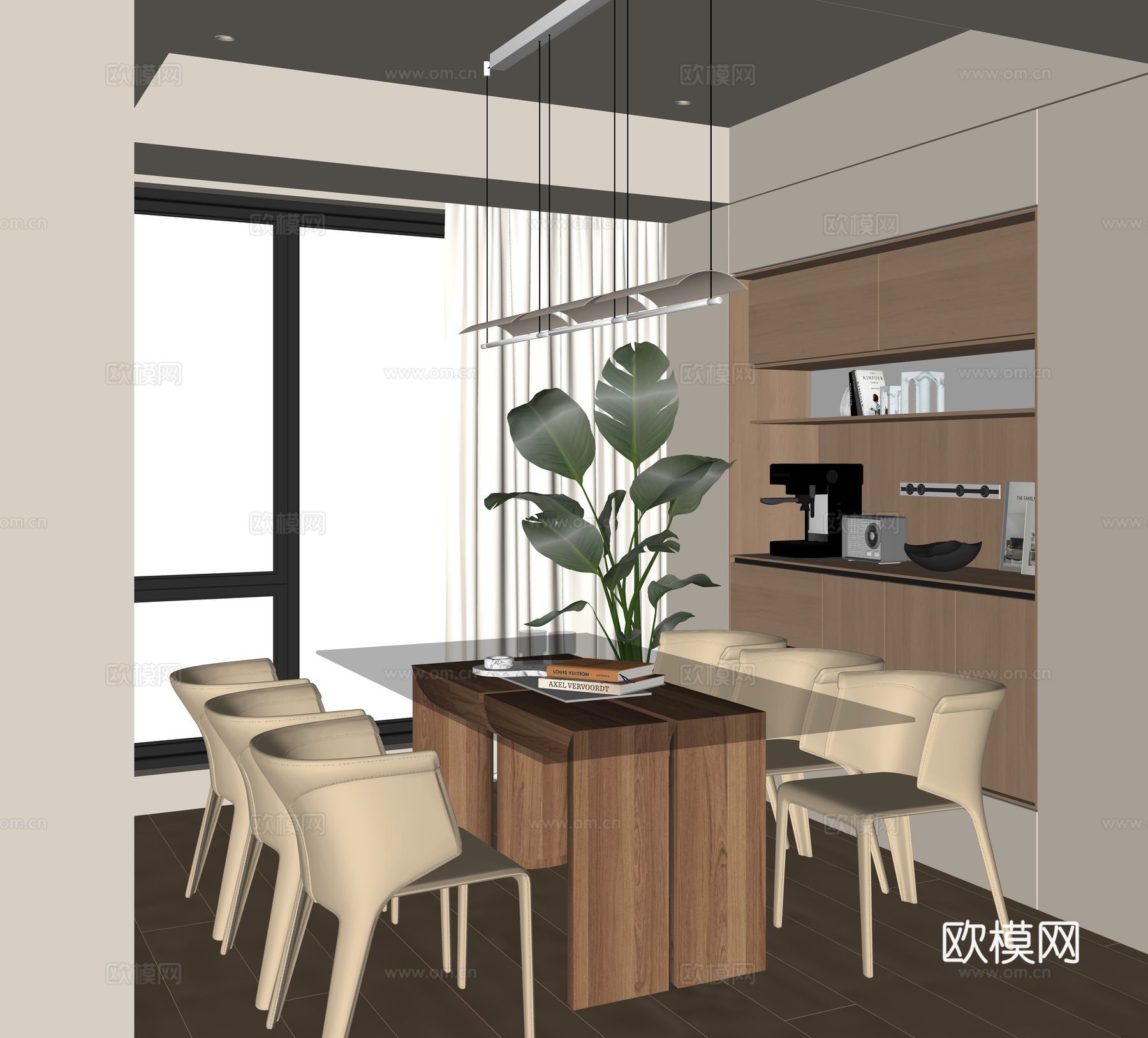 现代家居餐厅免费su模型