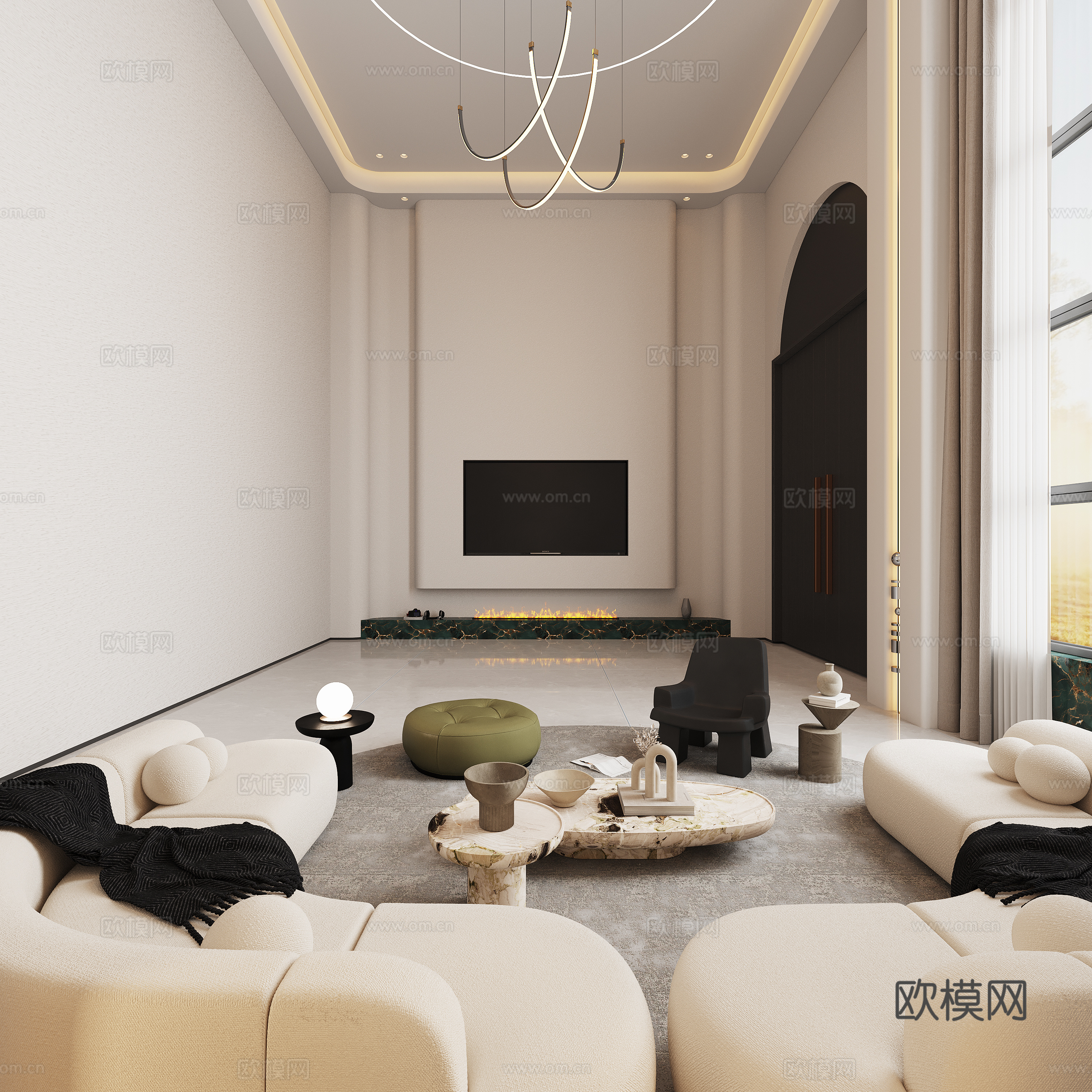 别墅客厅3d模型