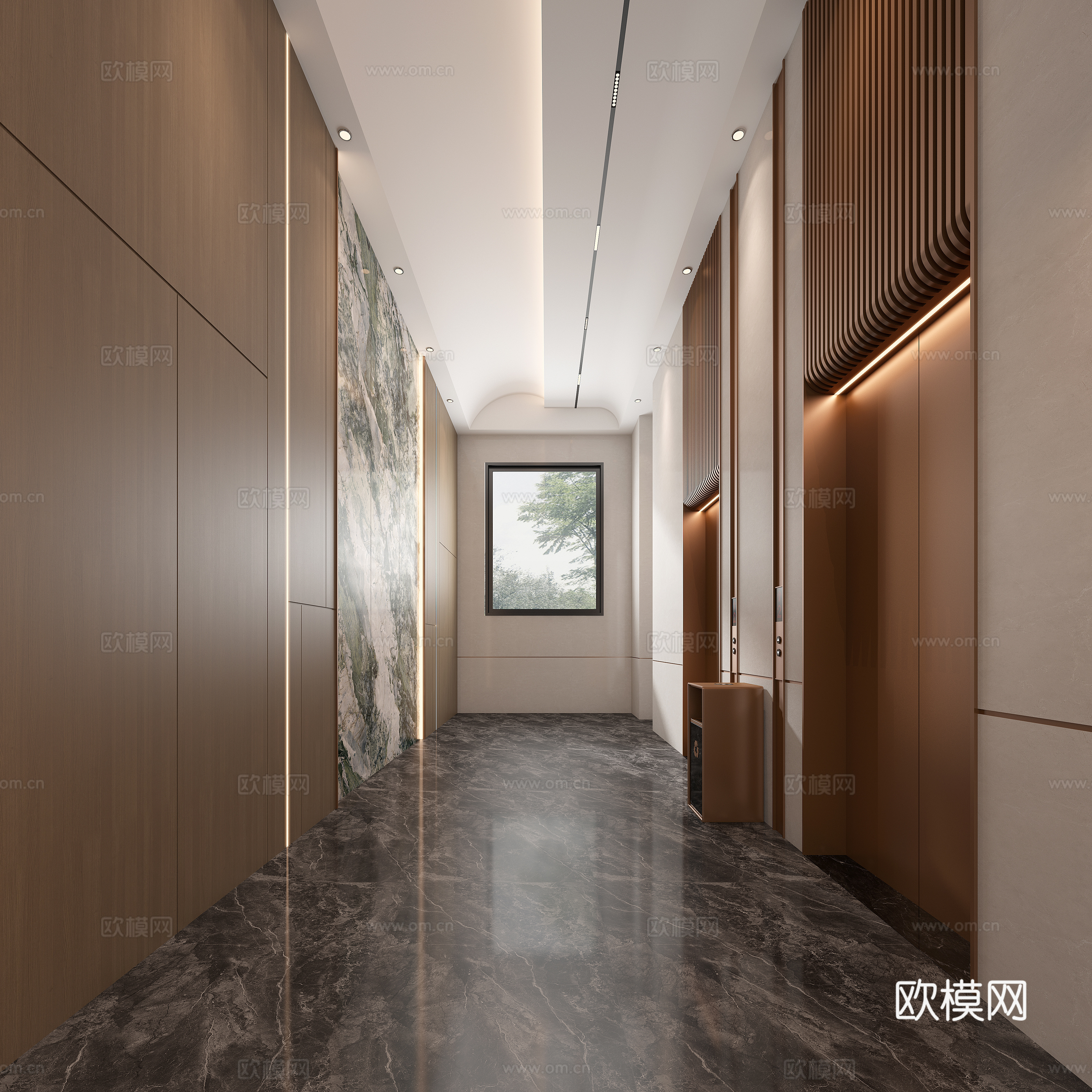 现代轻奢电梯间3d模型