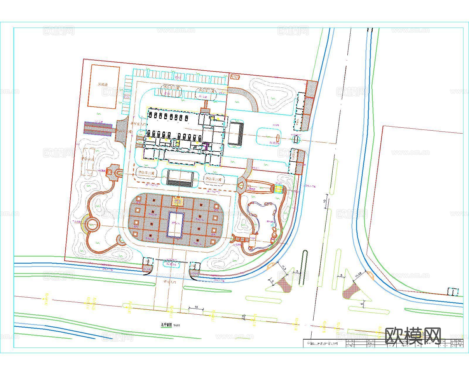 法院景观设计施工图全套  人民法院景观   原创法院景观cad施工图