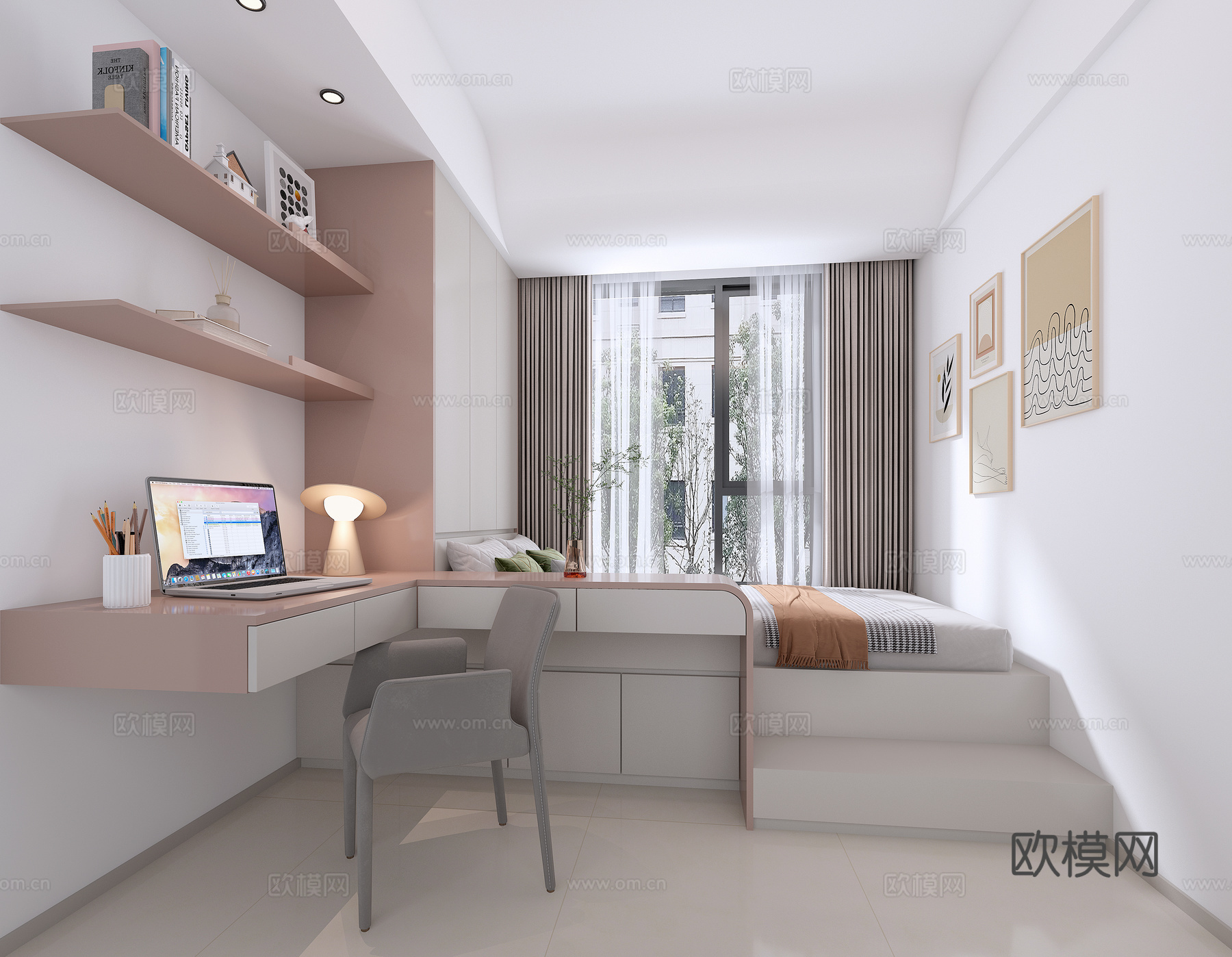 现代女孩房3d模型