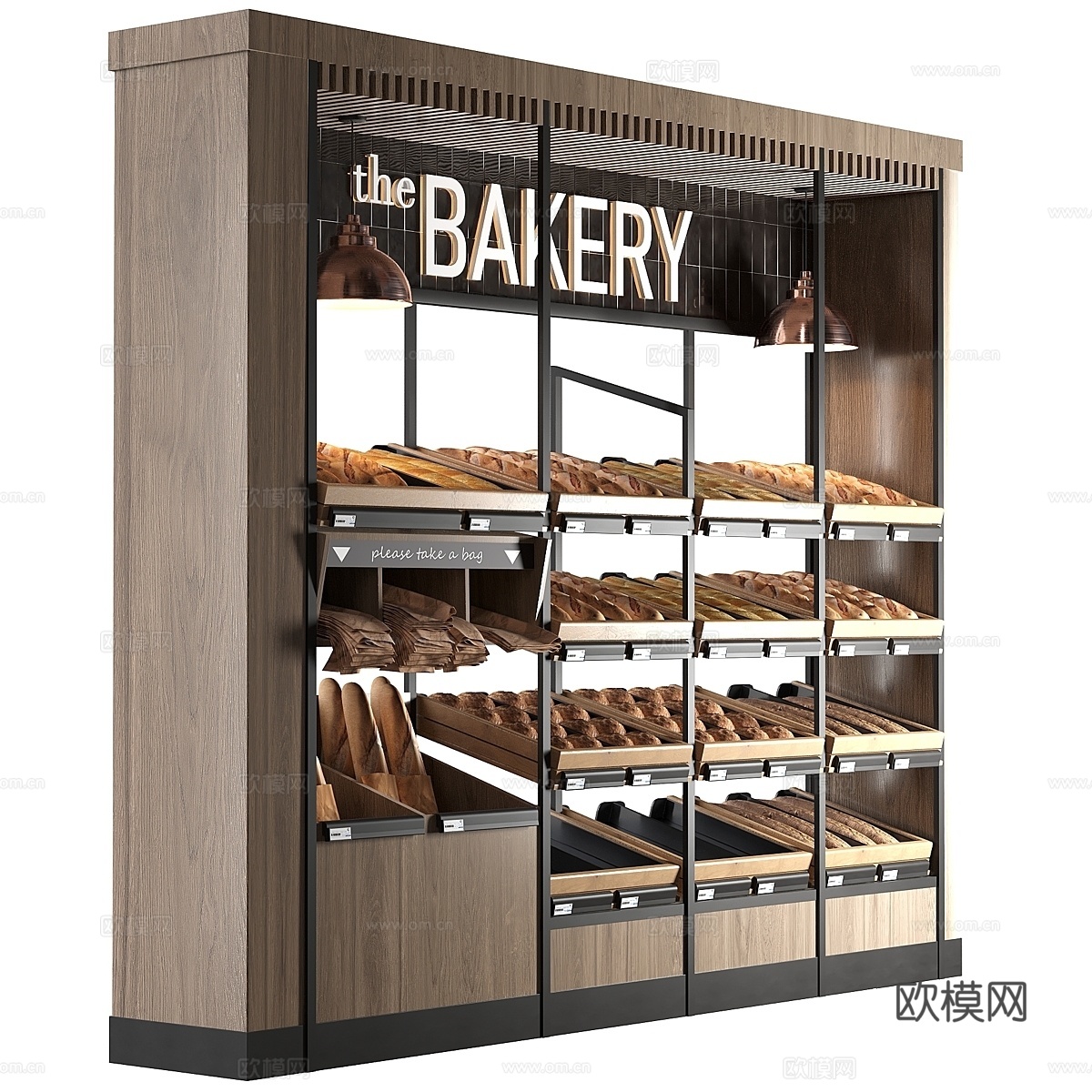 面包店中的书架3d模型