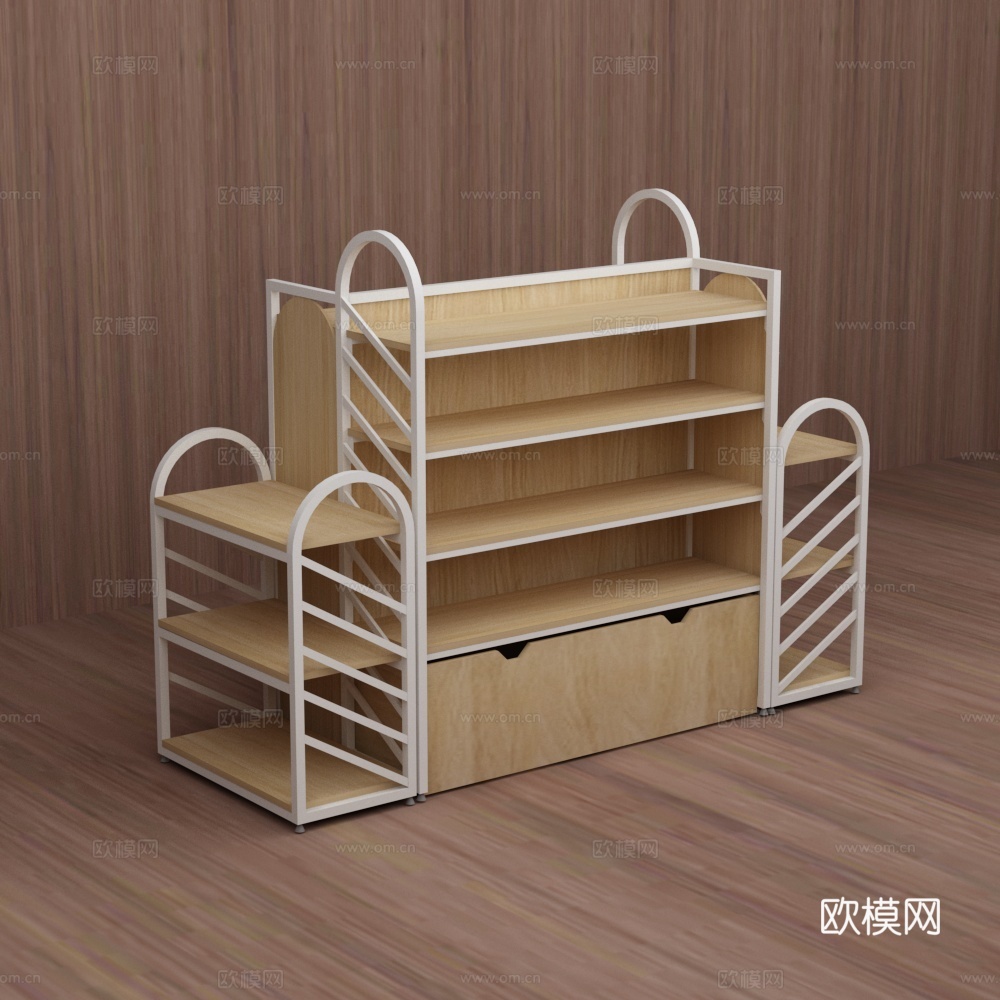 母婴店中岛货架3d模型