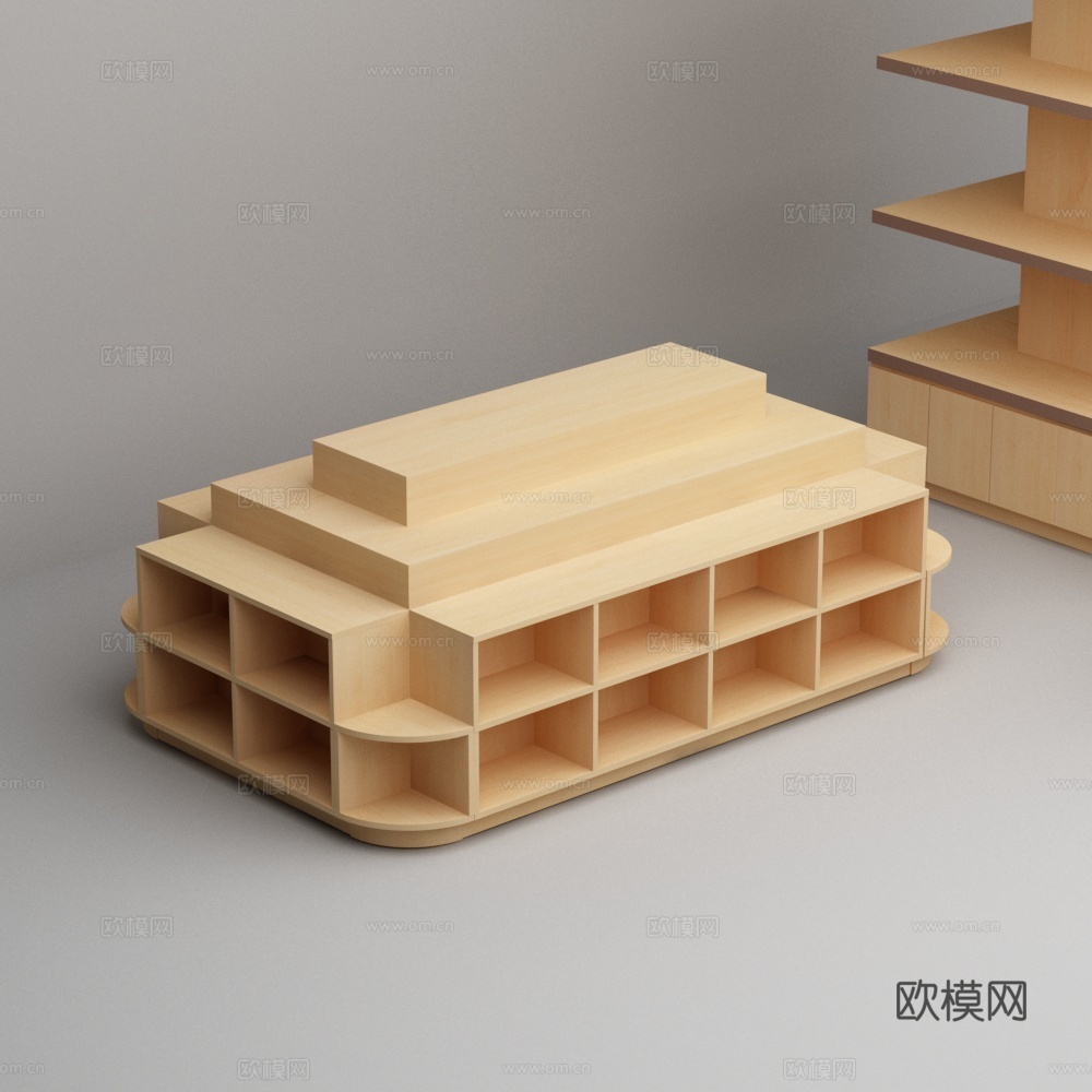 超市包住多层流水台展示台3d模型
