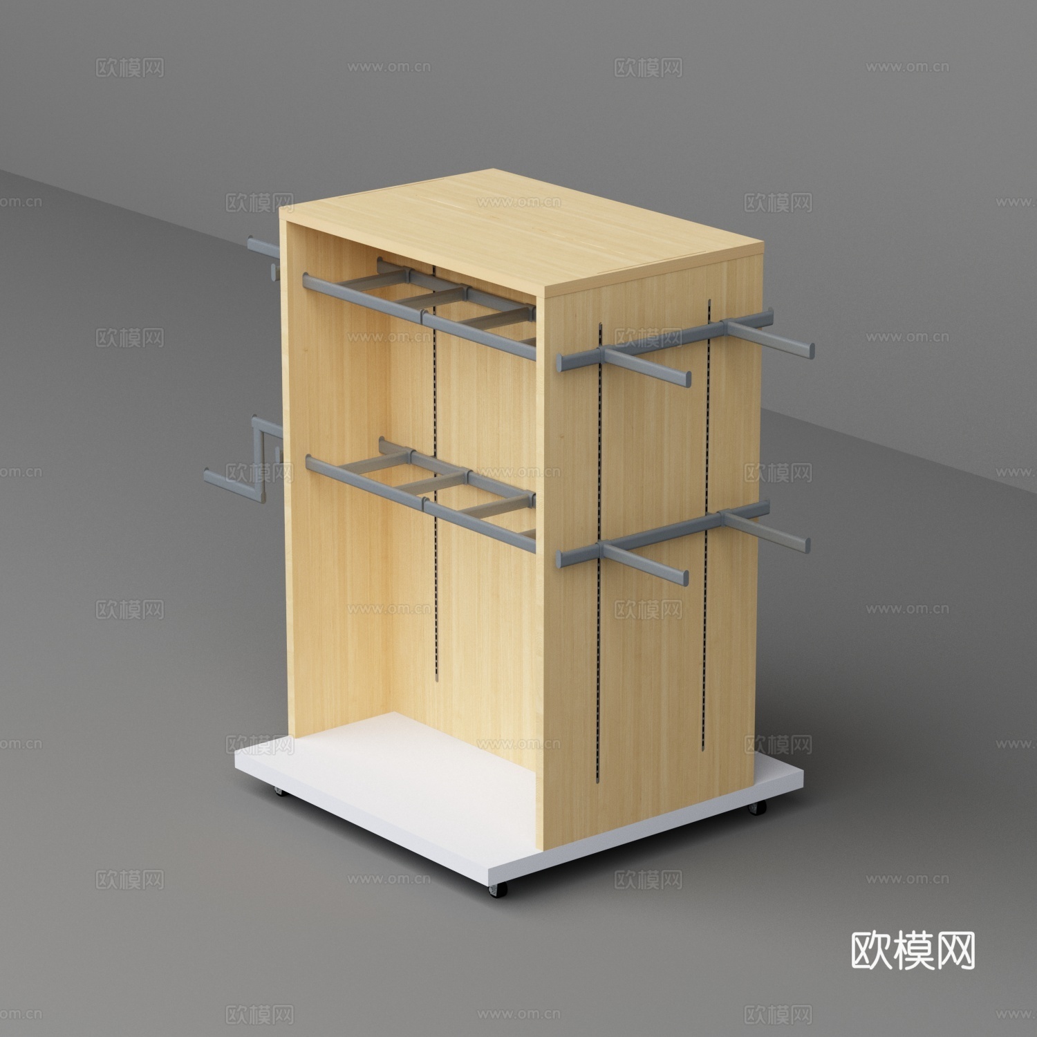 母婴店木质服装中岛架3d模型