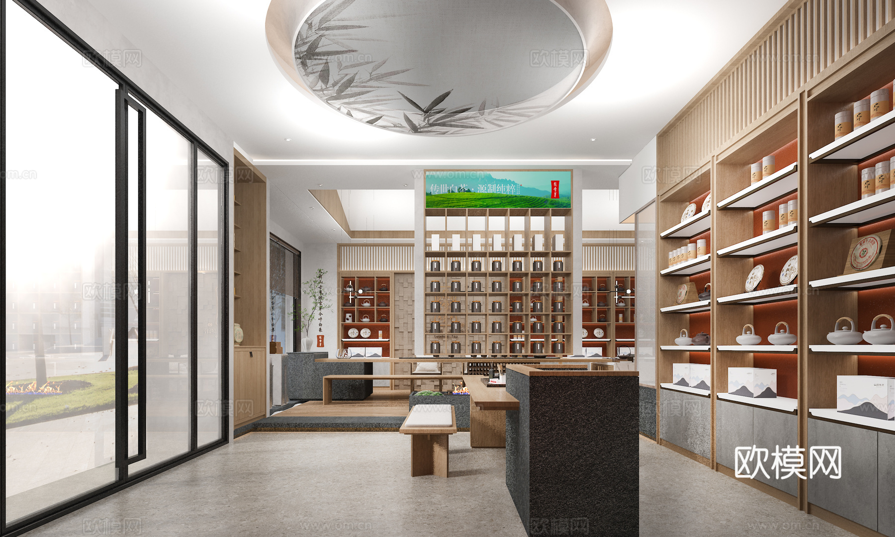 茶叶店  新中式商店  新中式茶室3d模型