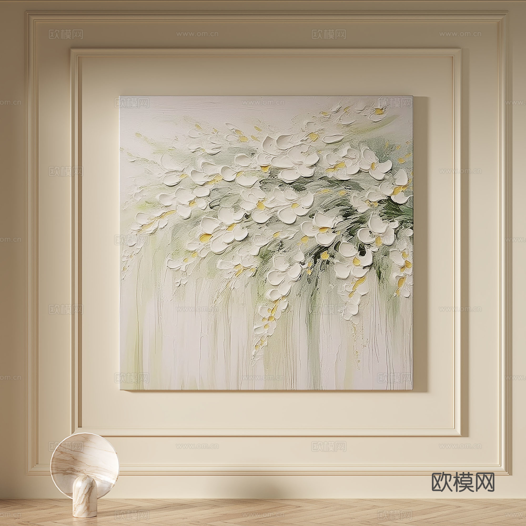 现代，奶油风，轻奢，肌理，简约，装饰画3d模型