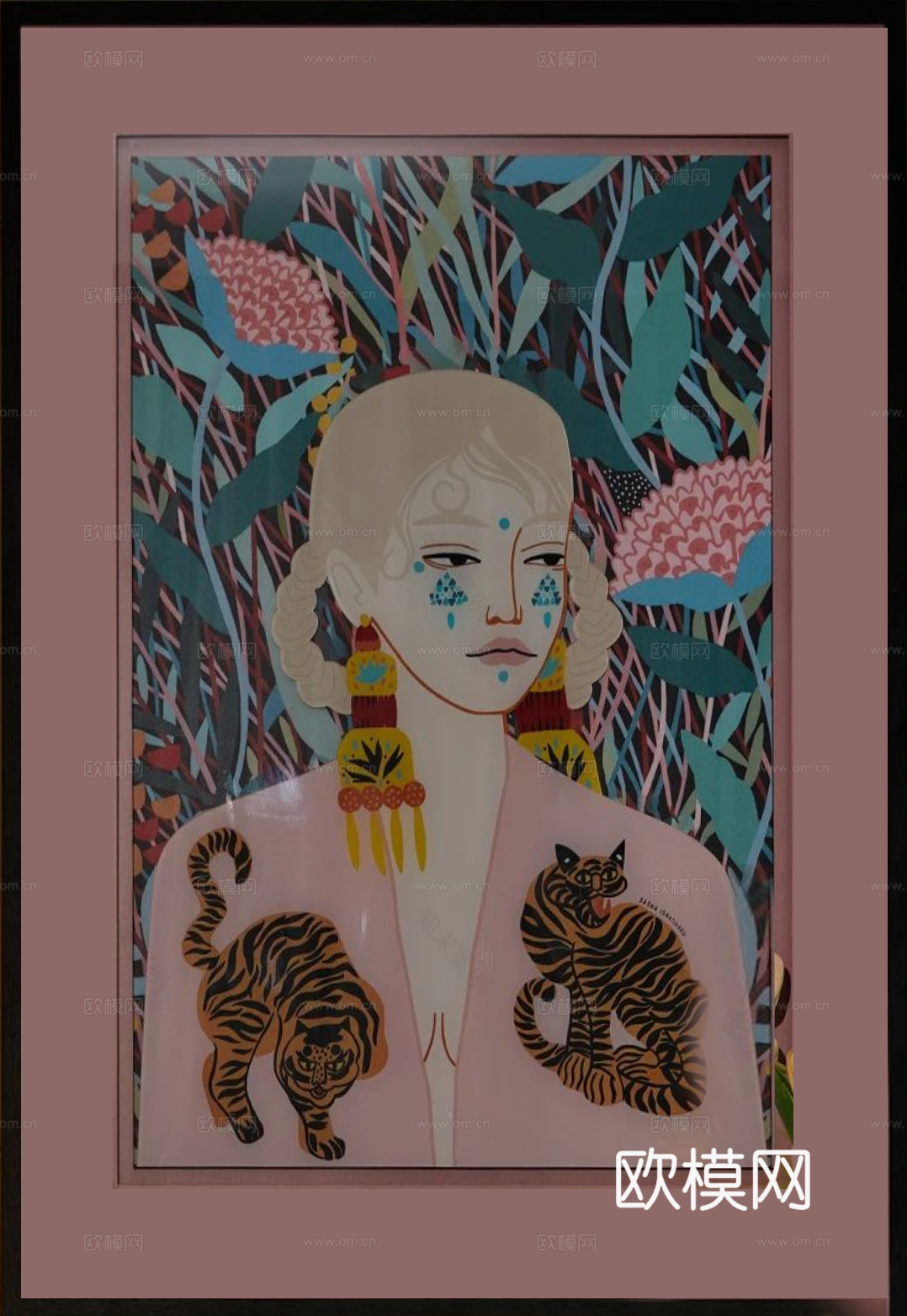 艺术人物持画