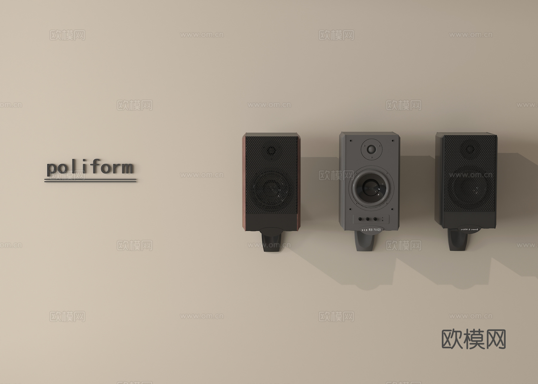 壁挂音箱 音响3d模型