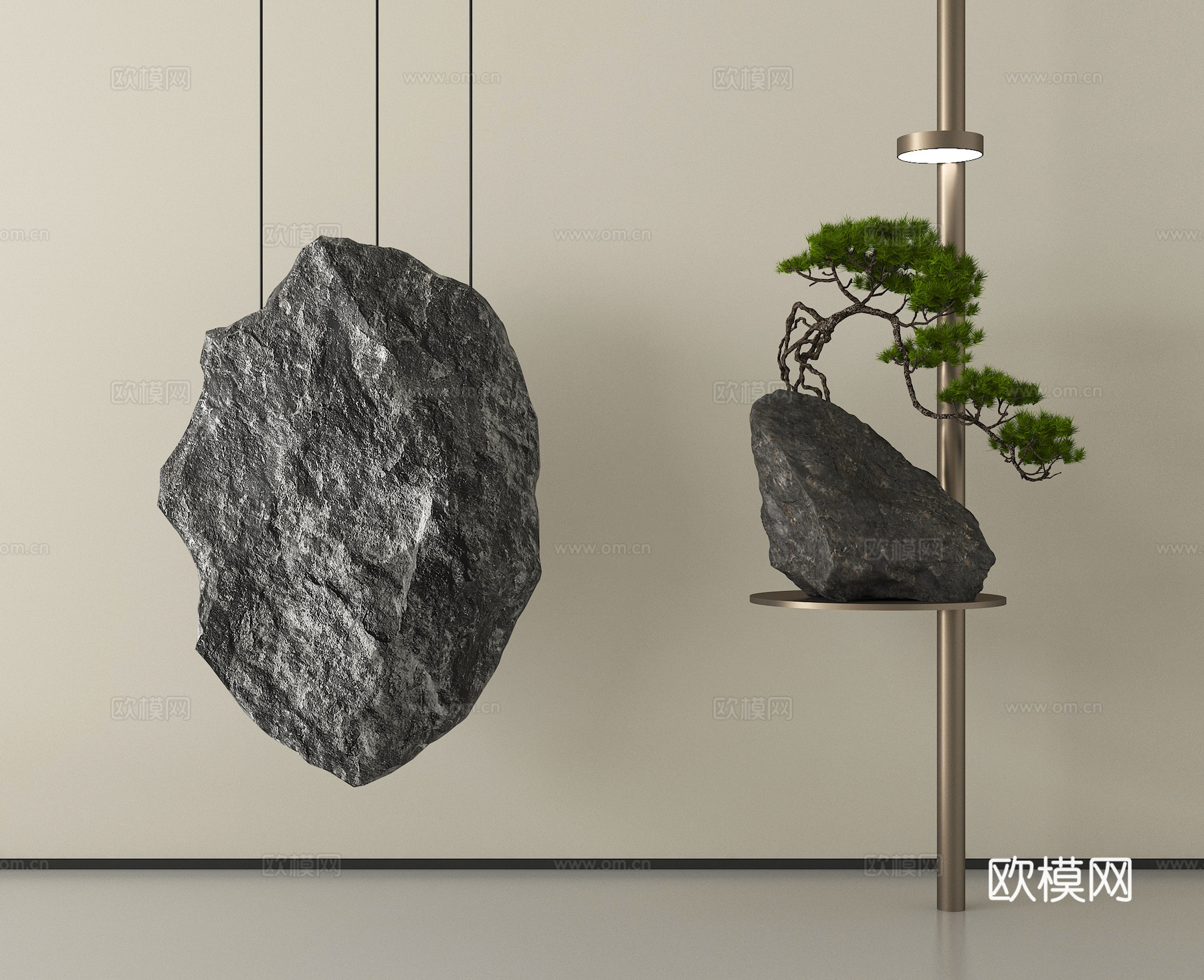 现代雕塑摆件 石头雕塑 石头 景观石头su模型