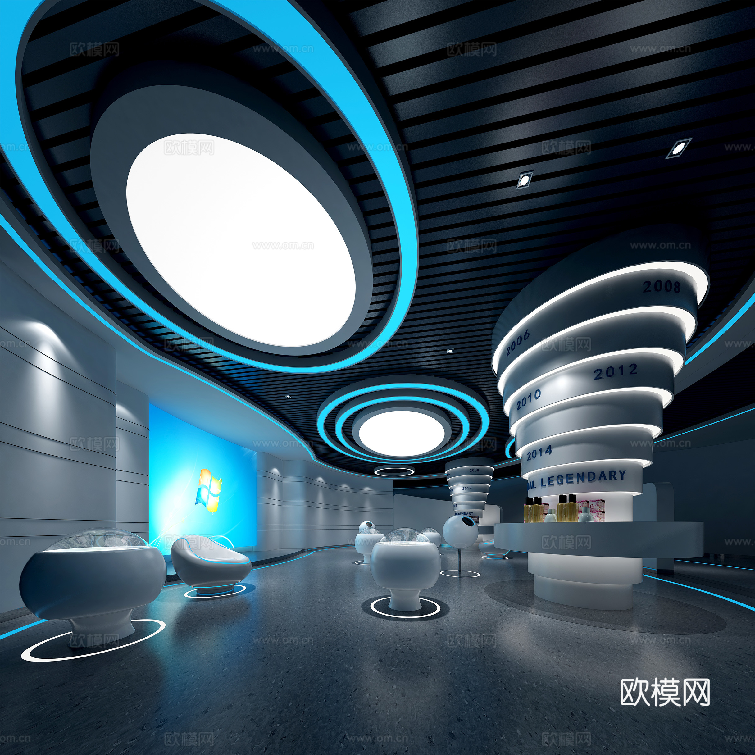 现代科技展馆3d模型
