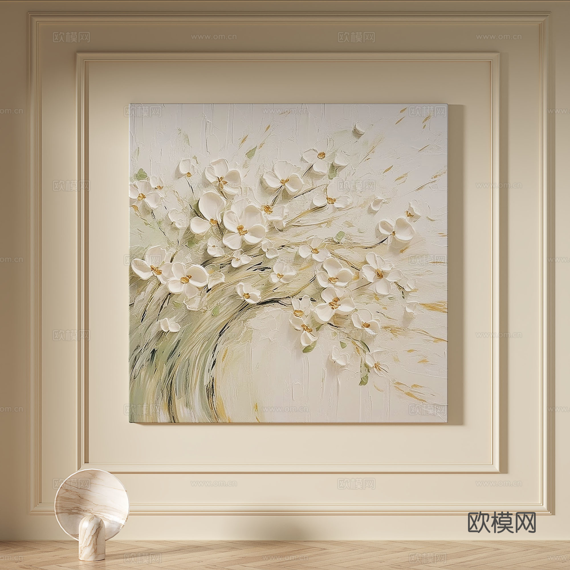 现代，奶油风，轻奢，肌理，简约，装饰画3d模型