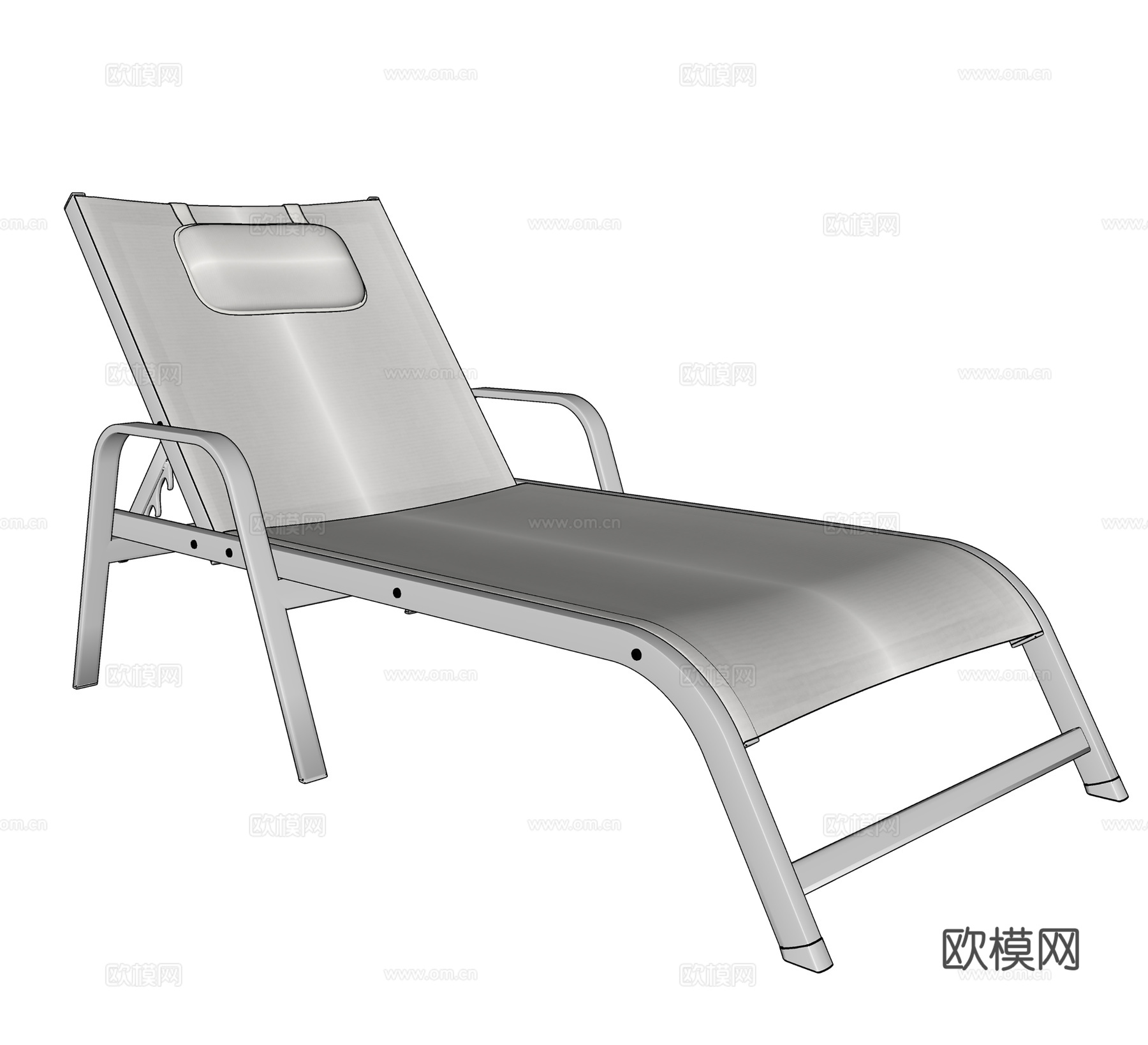 现代躺椅  室内躺椅   铁艺躺椅su模型