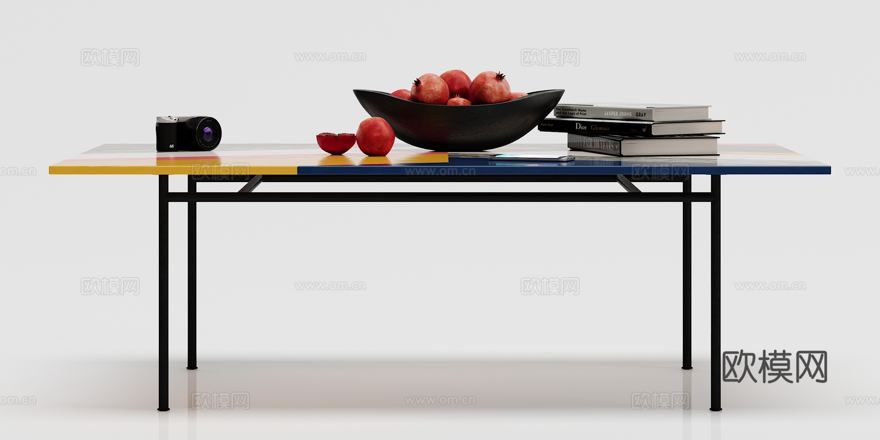 现代简约茶几 摆件组合3d模型