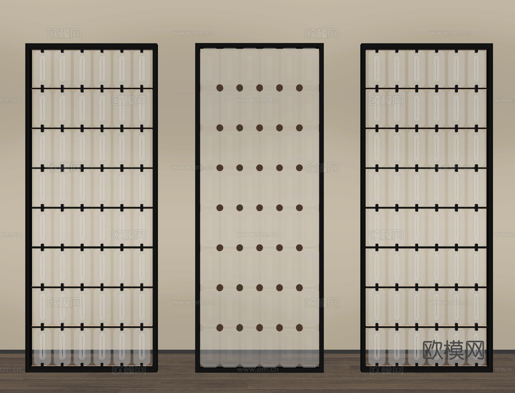 现代隔断 长虹玻璃隔断 玻璃屏风 屏风隔断 玻璃砖隔断su模型