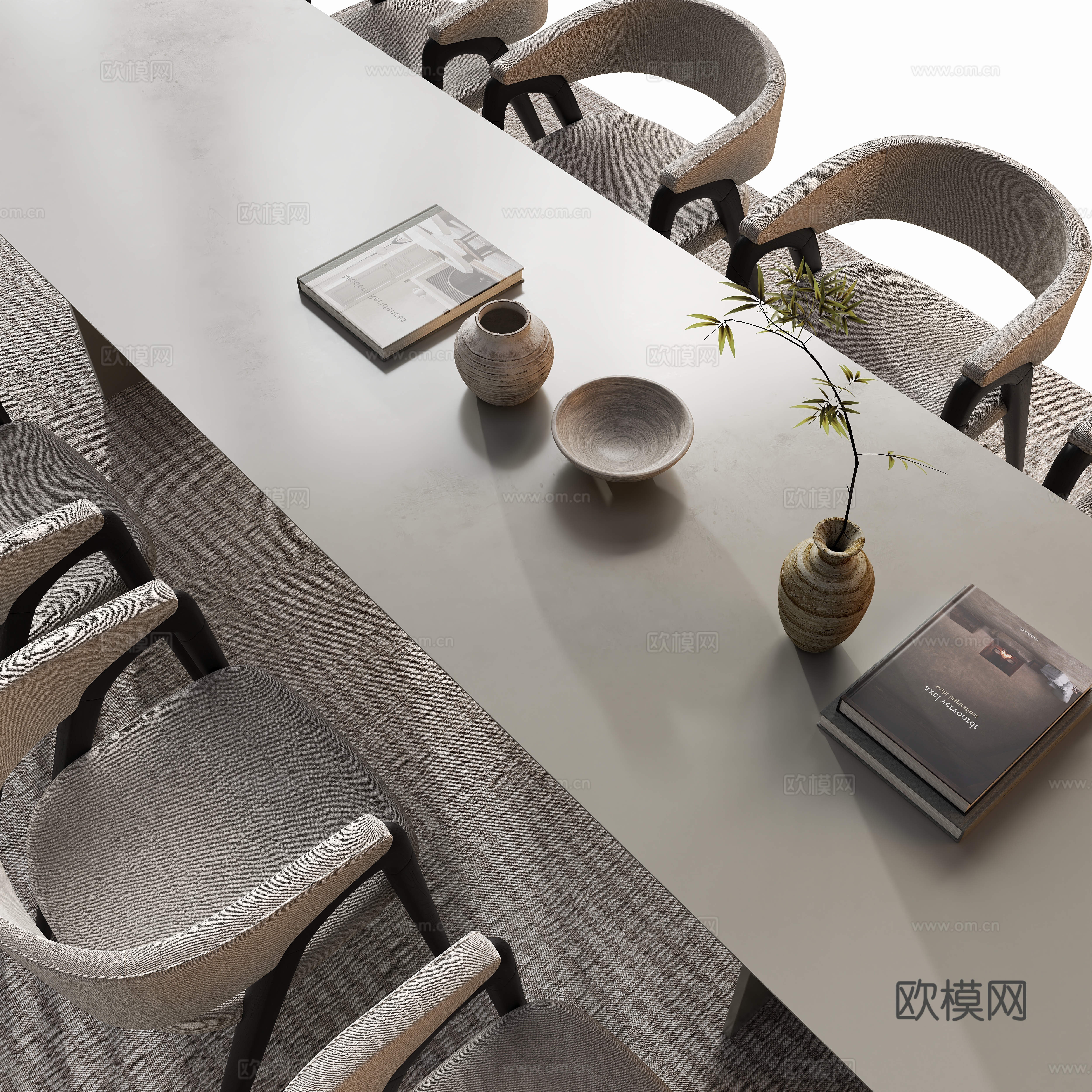 现代餐桌椅组合su模型