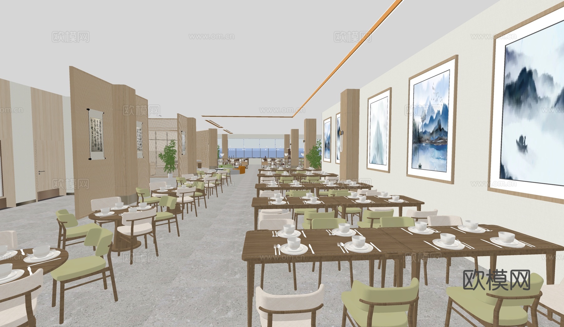 康养 中餐厅 养老院su模型