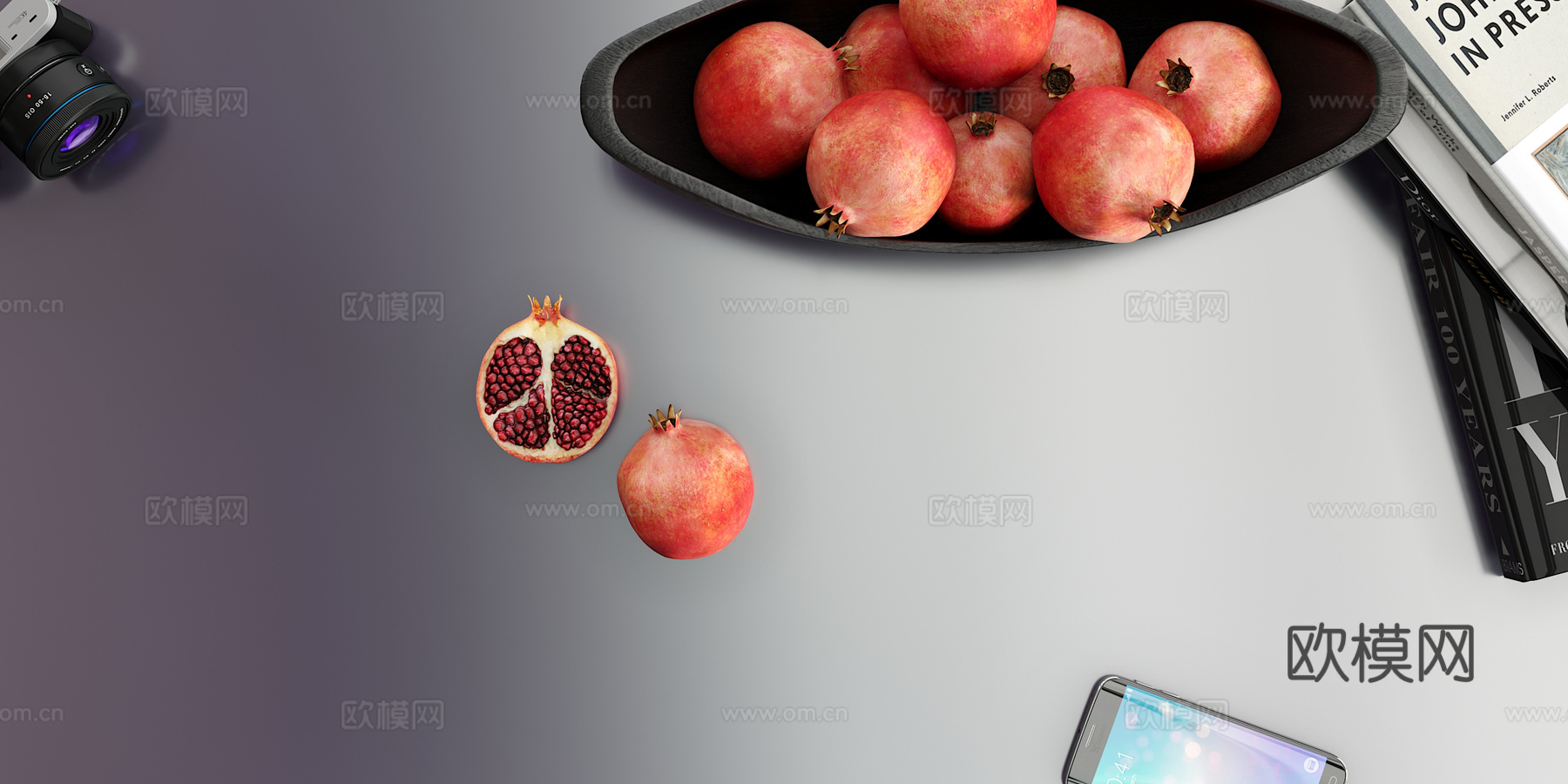 现代茶几 摆件组合3d模型