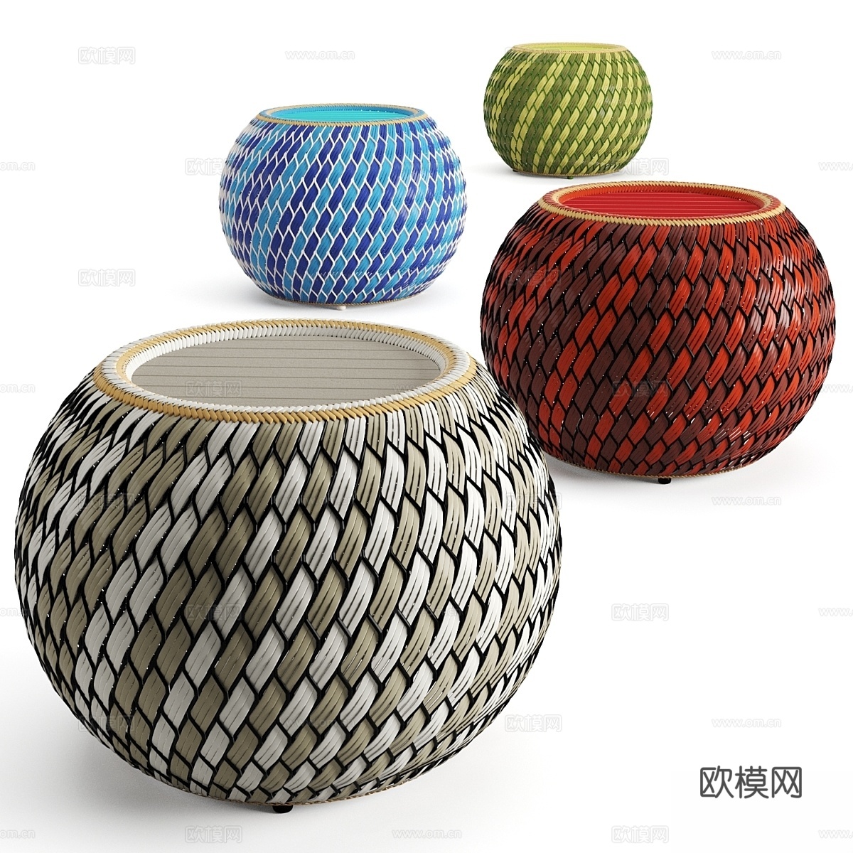 Dala 边几由 Dedon 设计3d模型