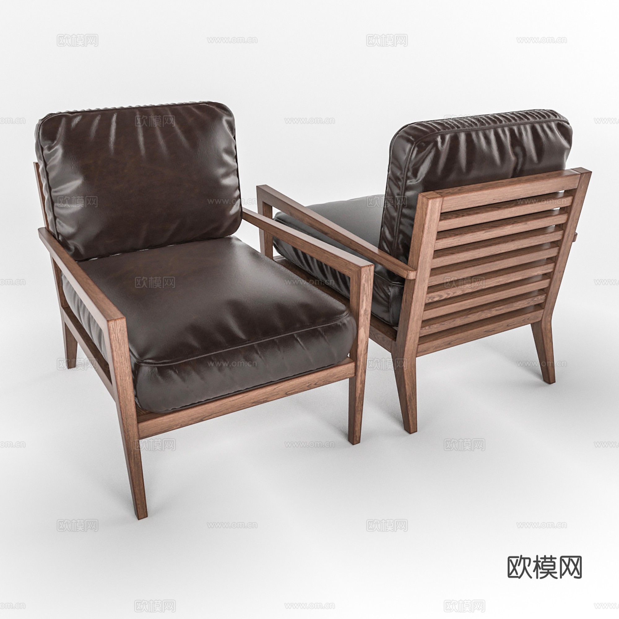 中古风休闲椅 实木椅餐椅 办公椅单椅su模型