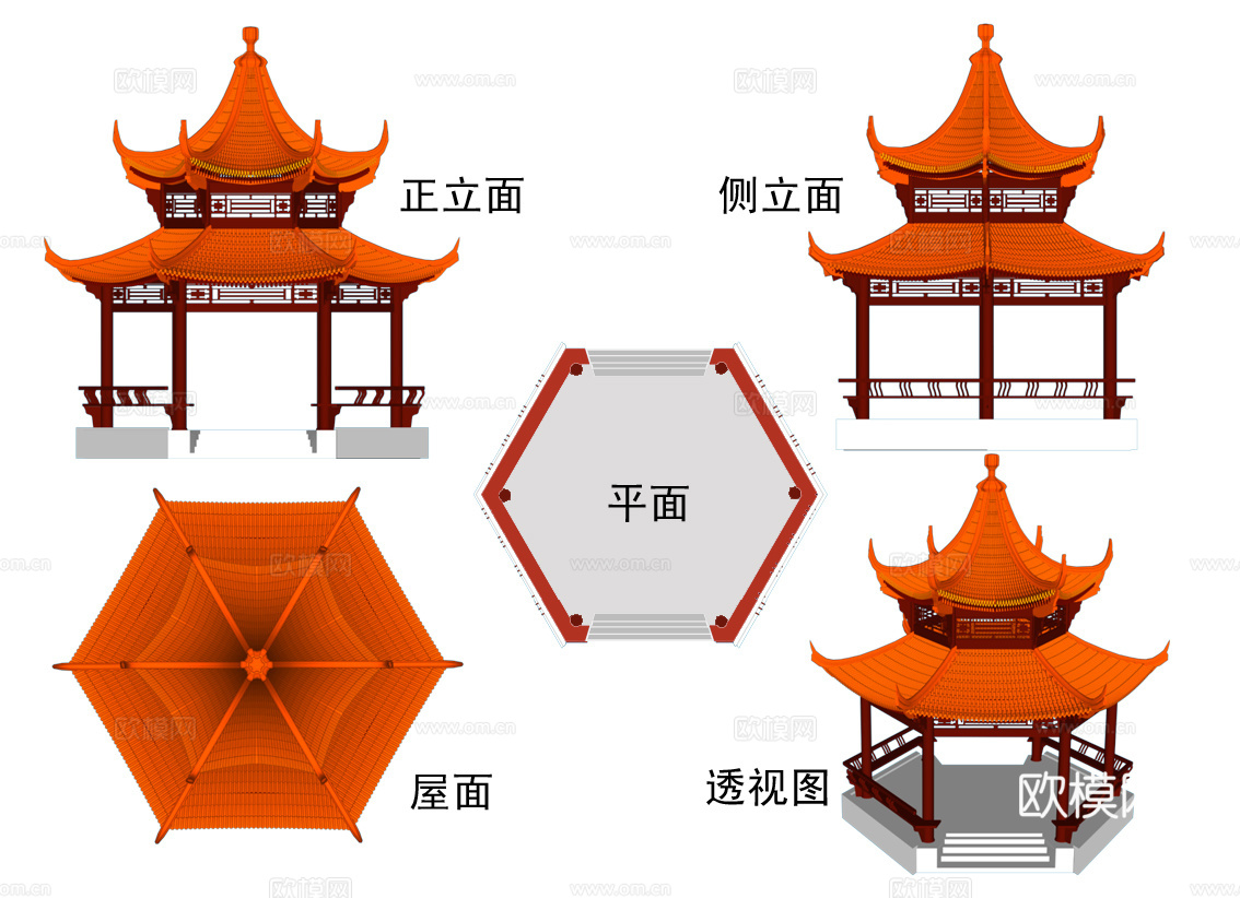 园林景观亭廊施工图  亭子施工图 廊架施工图cad施工图