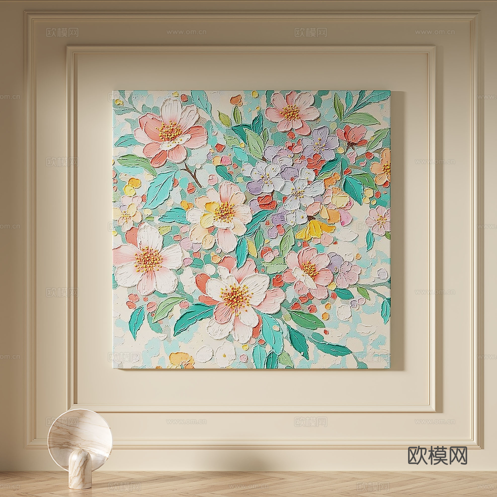现代，奶油风，轻奢，肌理，简约，装饰画3d模型