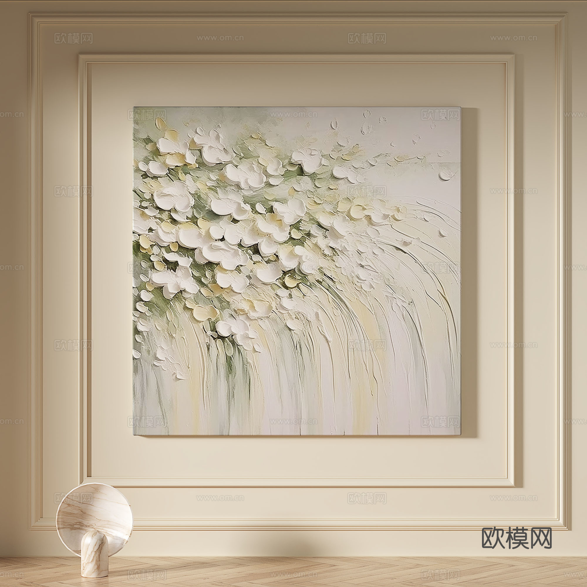 现代，奶油风，轻奢，肌理，简约，装饰画3d模型