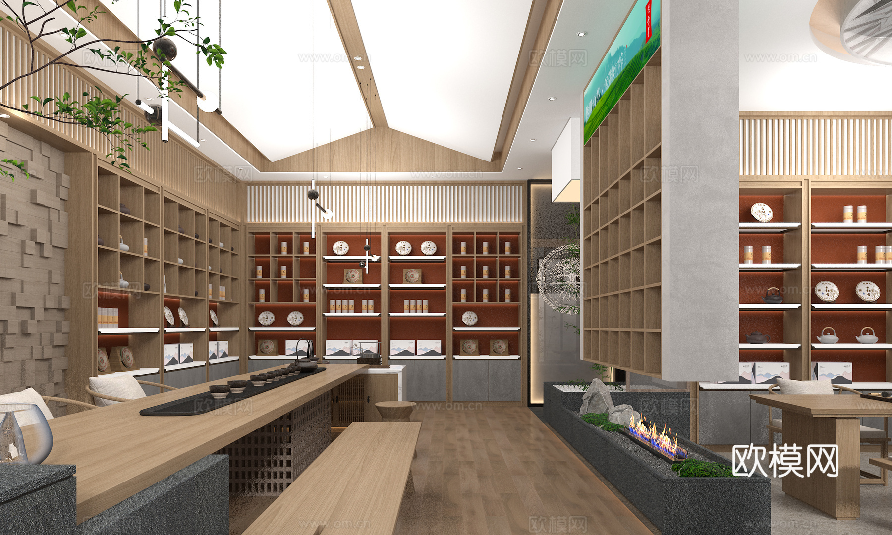 茶叶店  新中式商店  新中式茶室3d模型